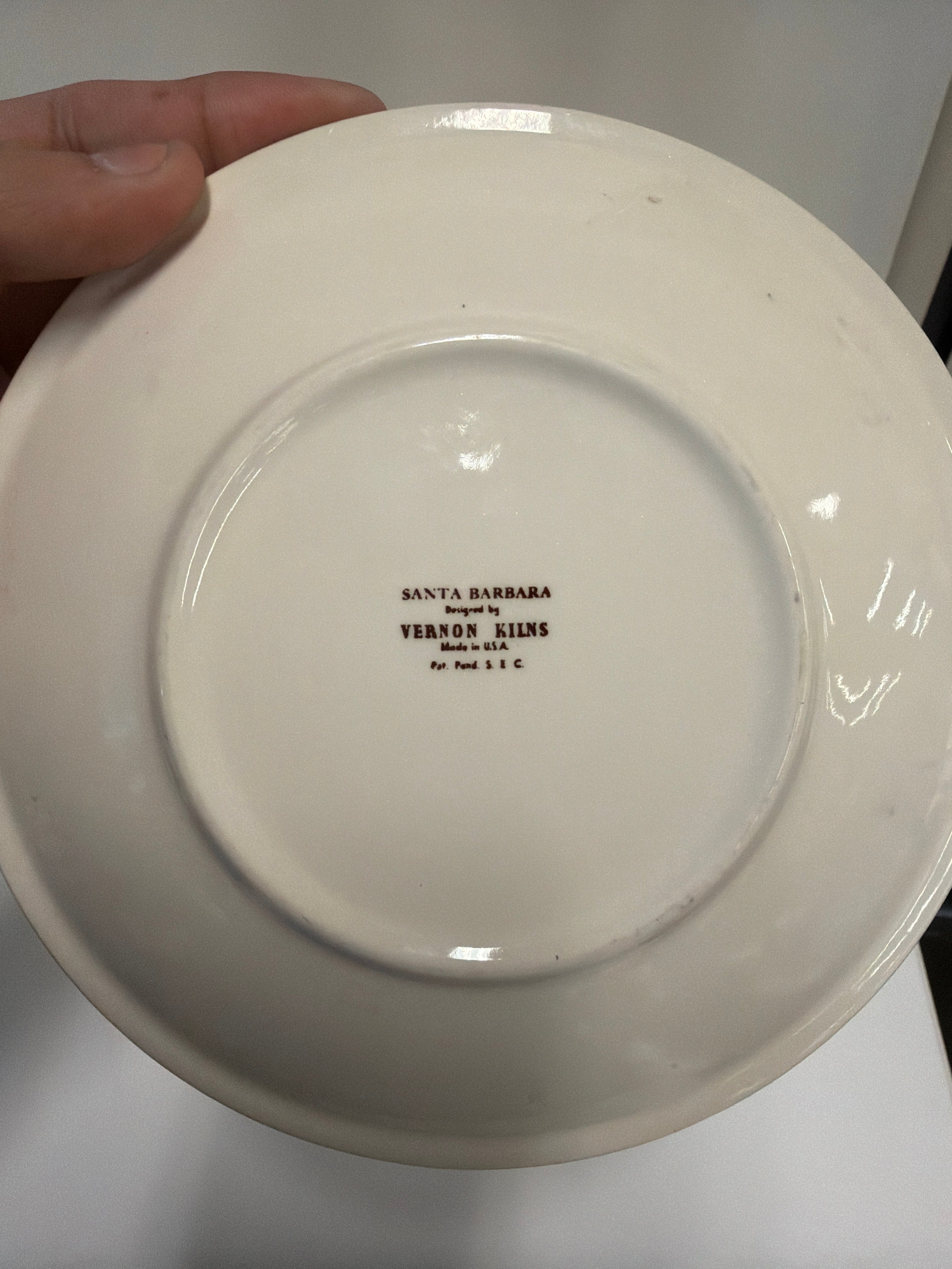 Vernon Kilns Santa Barbara Floral Pattern Porcelain Teacup Set