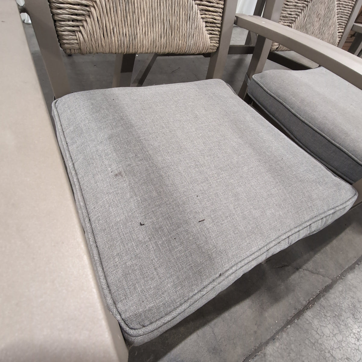 Rectangular Slatted Wood Outdoor Dining Table with Umbrella Hole