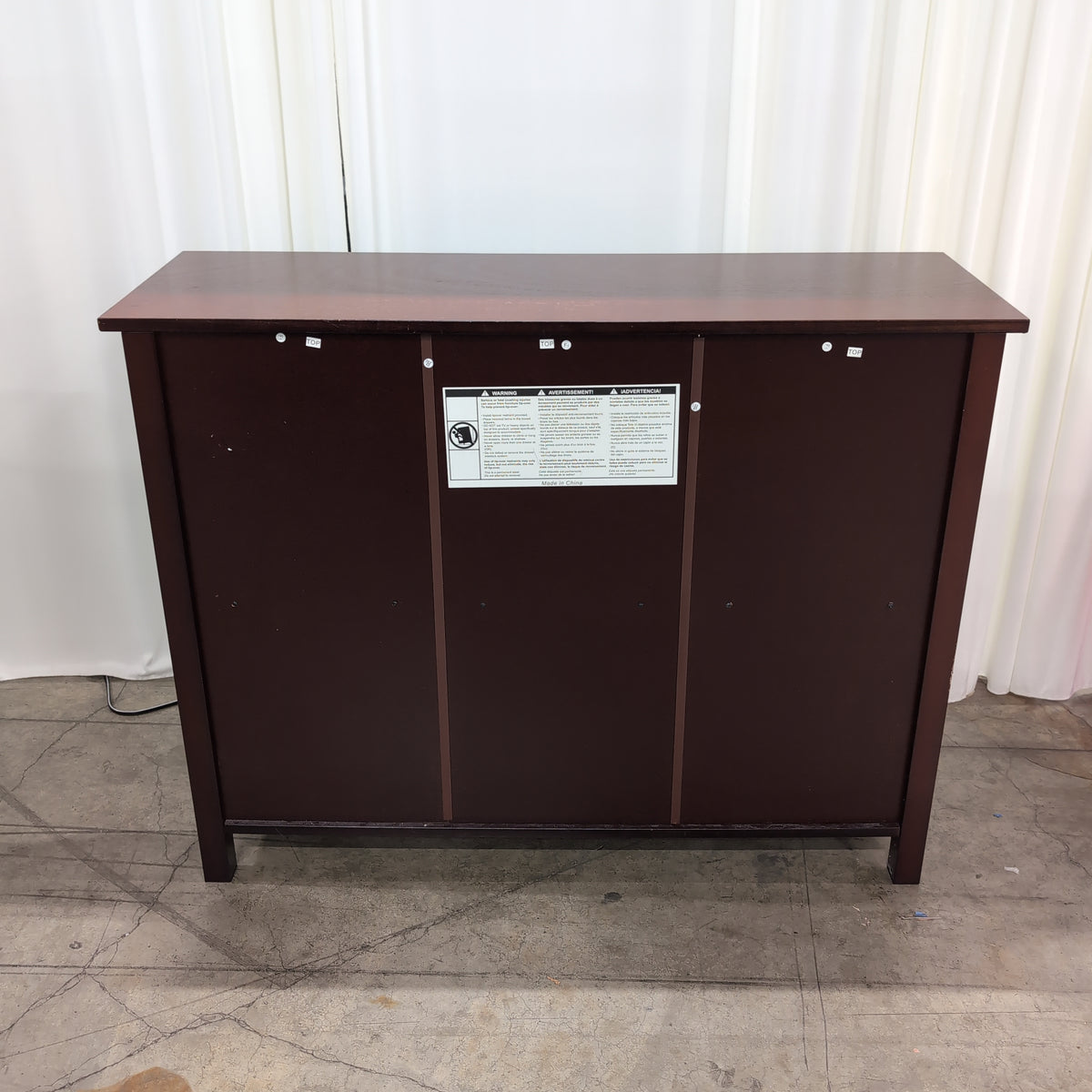 Dark Cherry Wood Two-Shelf Bookcase