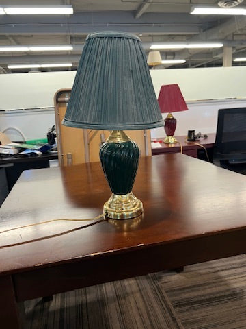 Emerald Green Lamp with Gold Accent