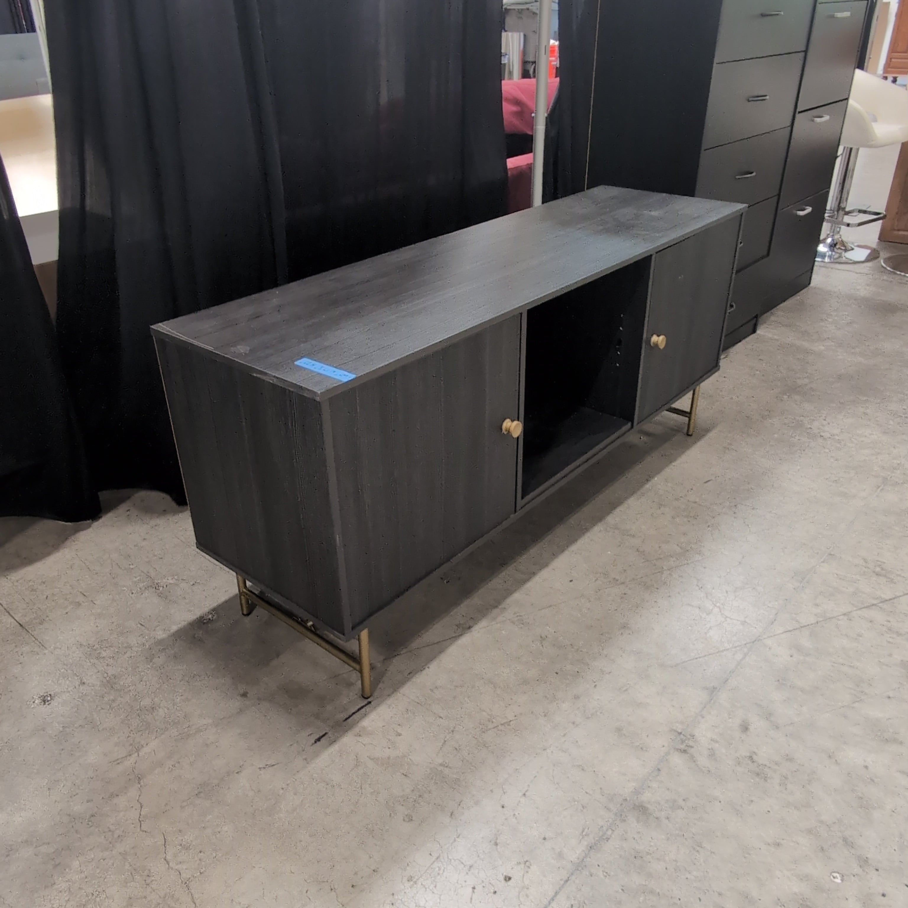 Black Two Door Tv Stand