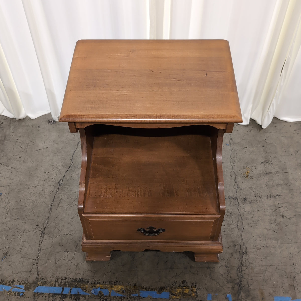 Traditional Wood One-Drawer Nightstand with Ornate Hardware