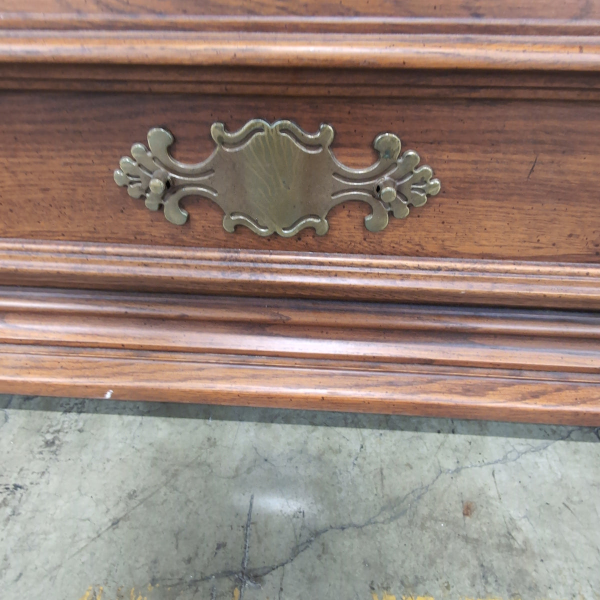Link Taylor Furniture Dark Brown Wood French Provincial Style Armoire with Ornate Hardware