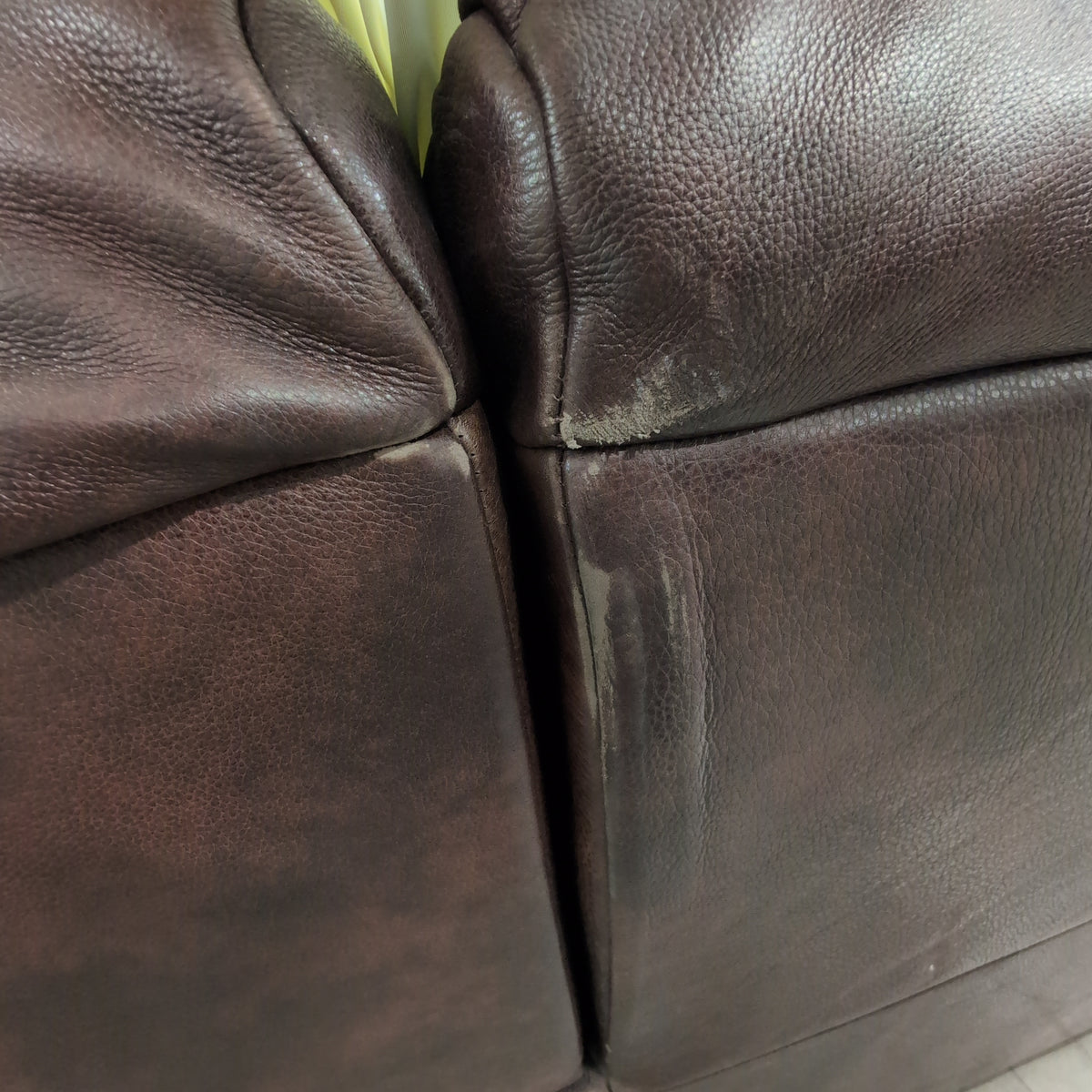 Classic Brown Leather Three-Seat Couch