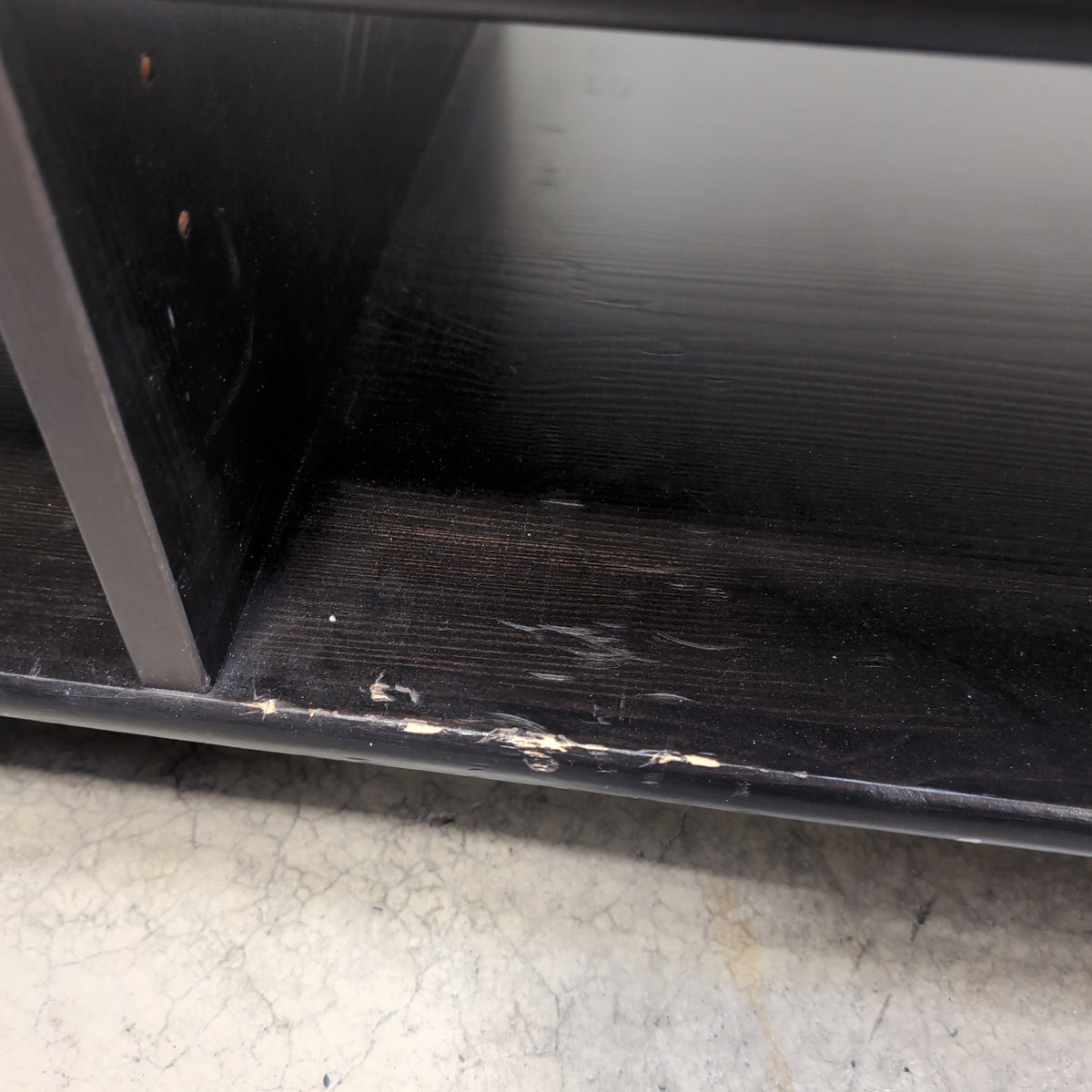 Black Wood Two-Tier TV Stand