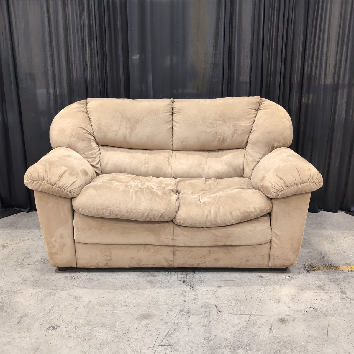 Plush Tan Microfiber Sectional Couch Component