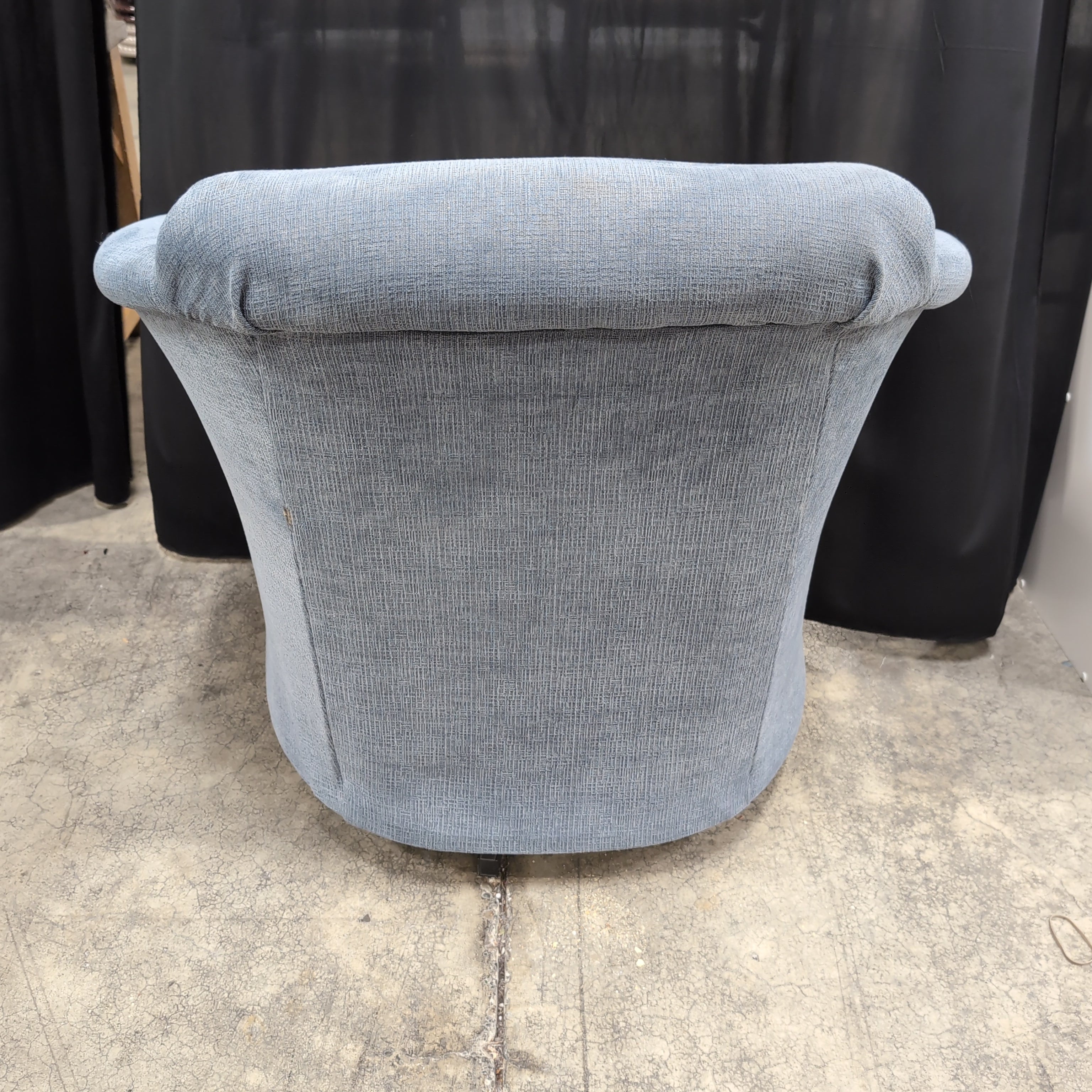 Grey Upholstered Barrel Back Accent Chair