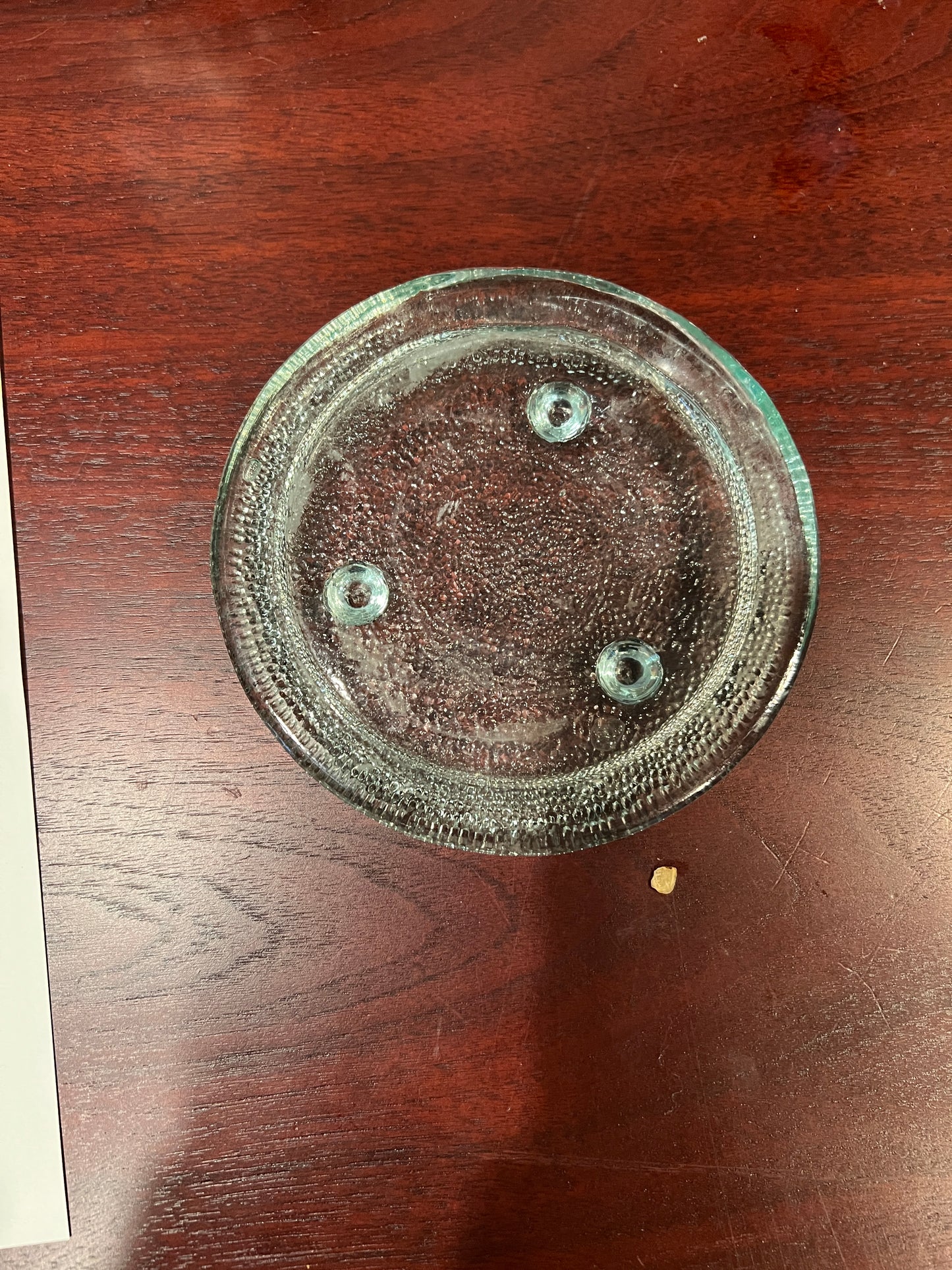 Textured Glass Wine Bottle Coaster with Feet