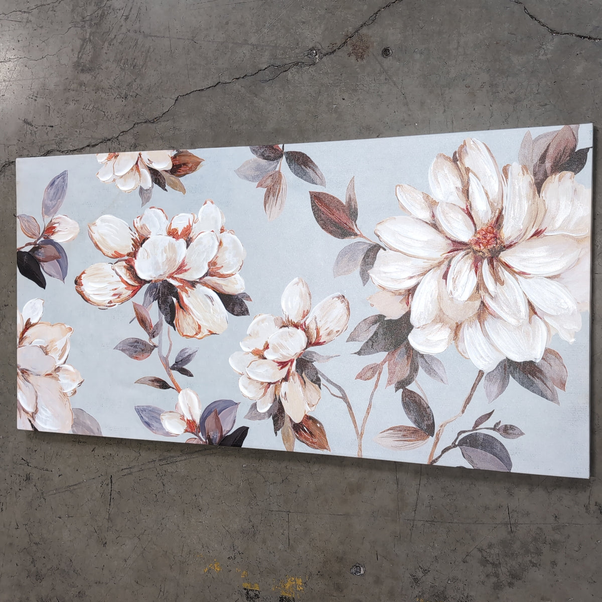 Light Blue Floral Canvas Wall Art