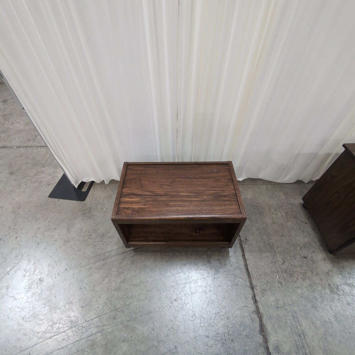 Dark Wood End Table with Open Shelf