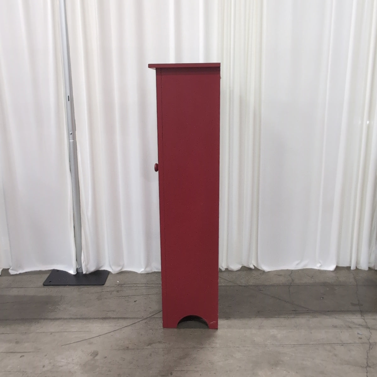 Red Painted Wood Accent Cabinet with Single Door