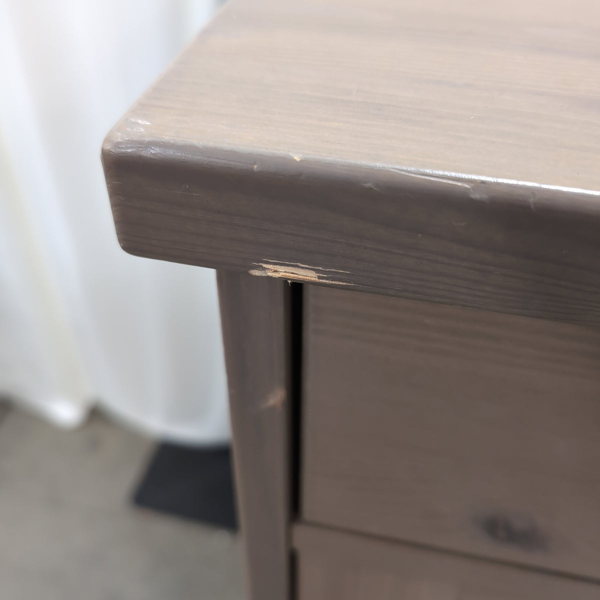 Brown Wood Three-Drawer Two-Door Buffet