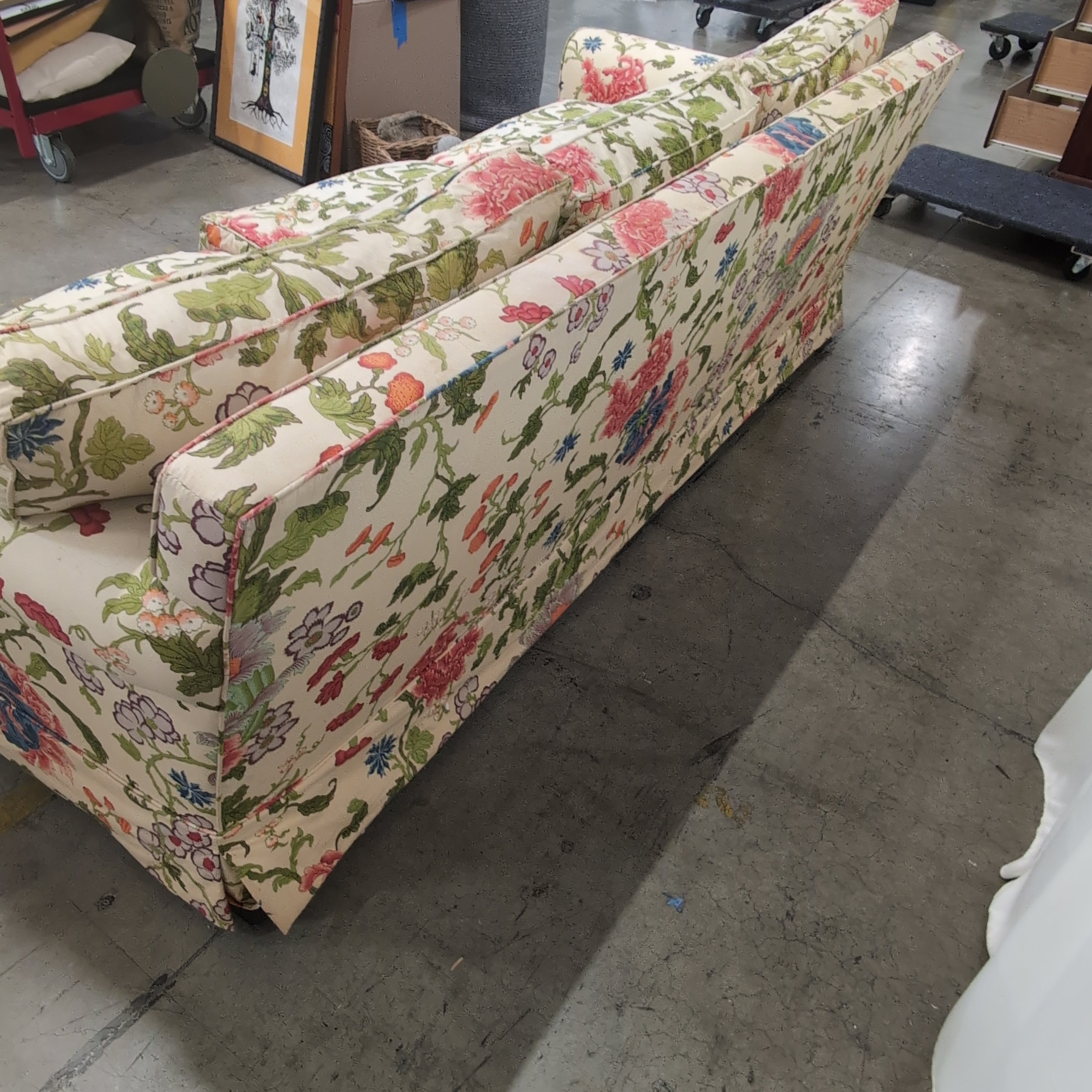 Chestnut Hill Collection Vibrant Floral Print Three-Cushion Couch