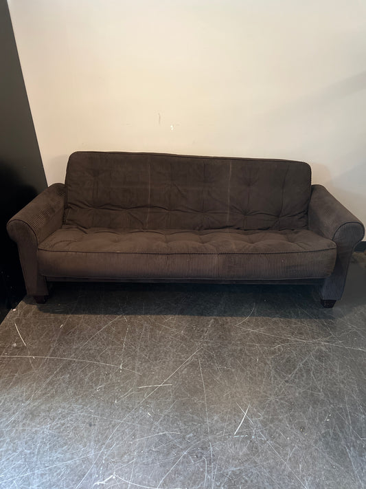 Convertible Corduroy Sleeper Sofa – Tufted Cushion with Rolled Arms