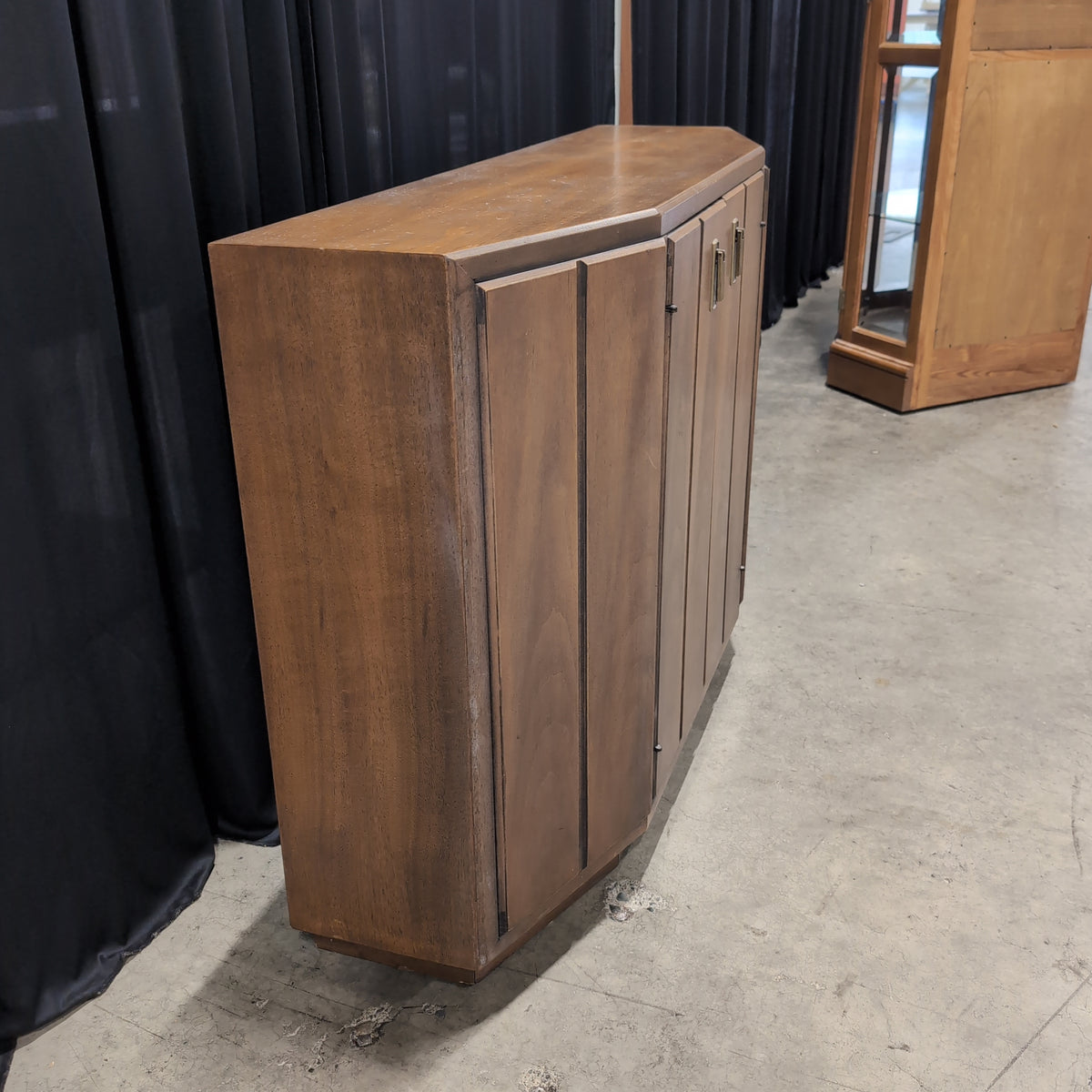 Mid-Century Style Curved Front Buffet in Wood
