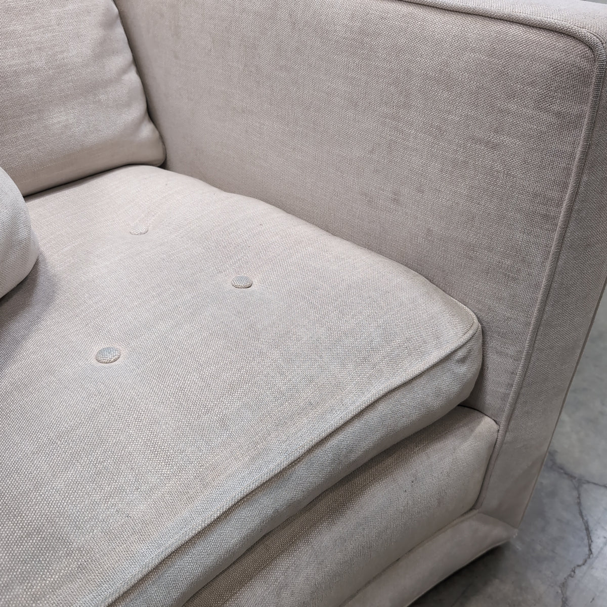 Neutral Fabric Track Armchair with Curved Base