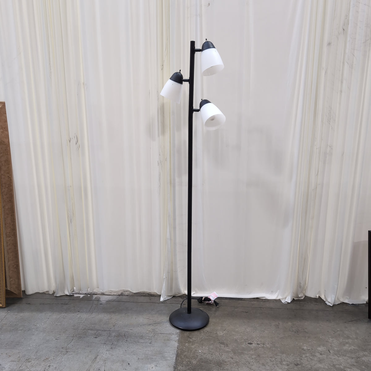 Black Metal Adjustable Floor Lamp with Three Lights