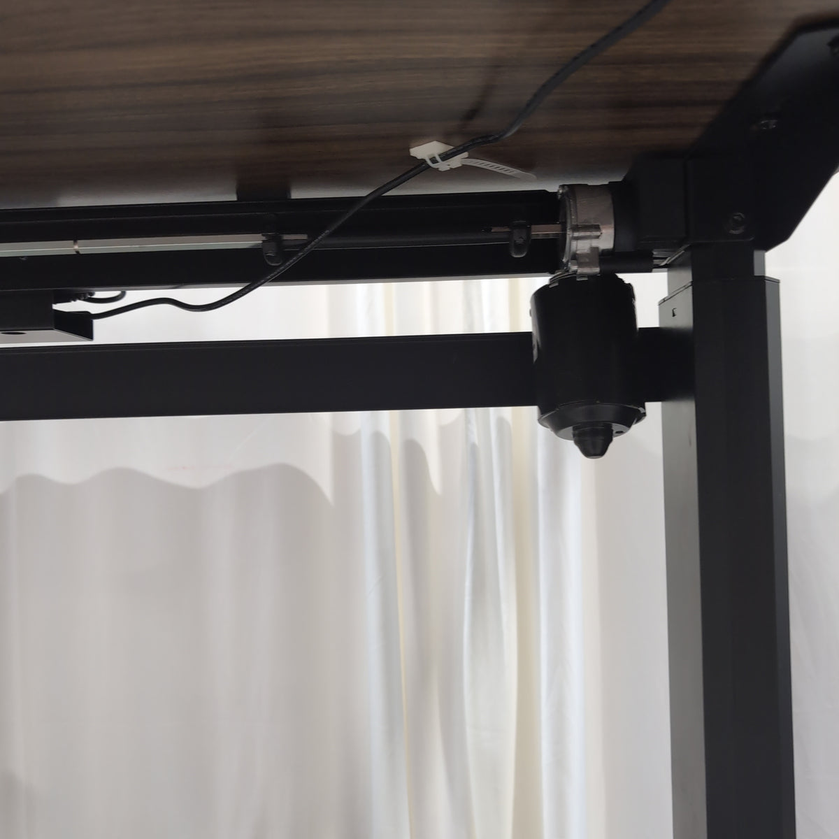 Brown Wood-Look Adjustable Height Desk with Presets