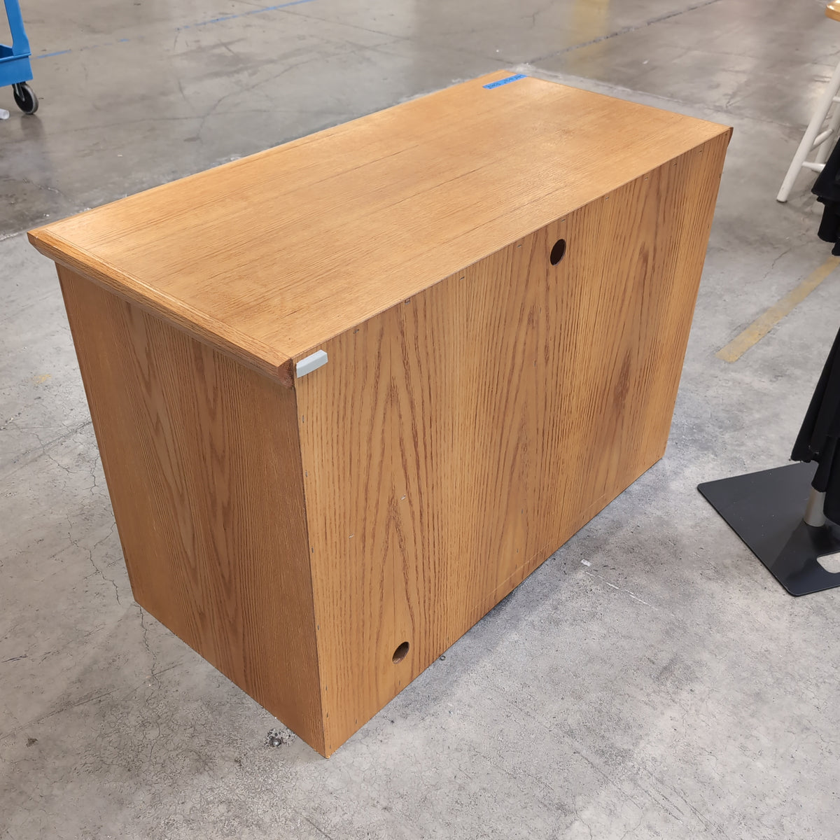 Light Oak Finish TV Stand with Shelving