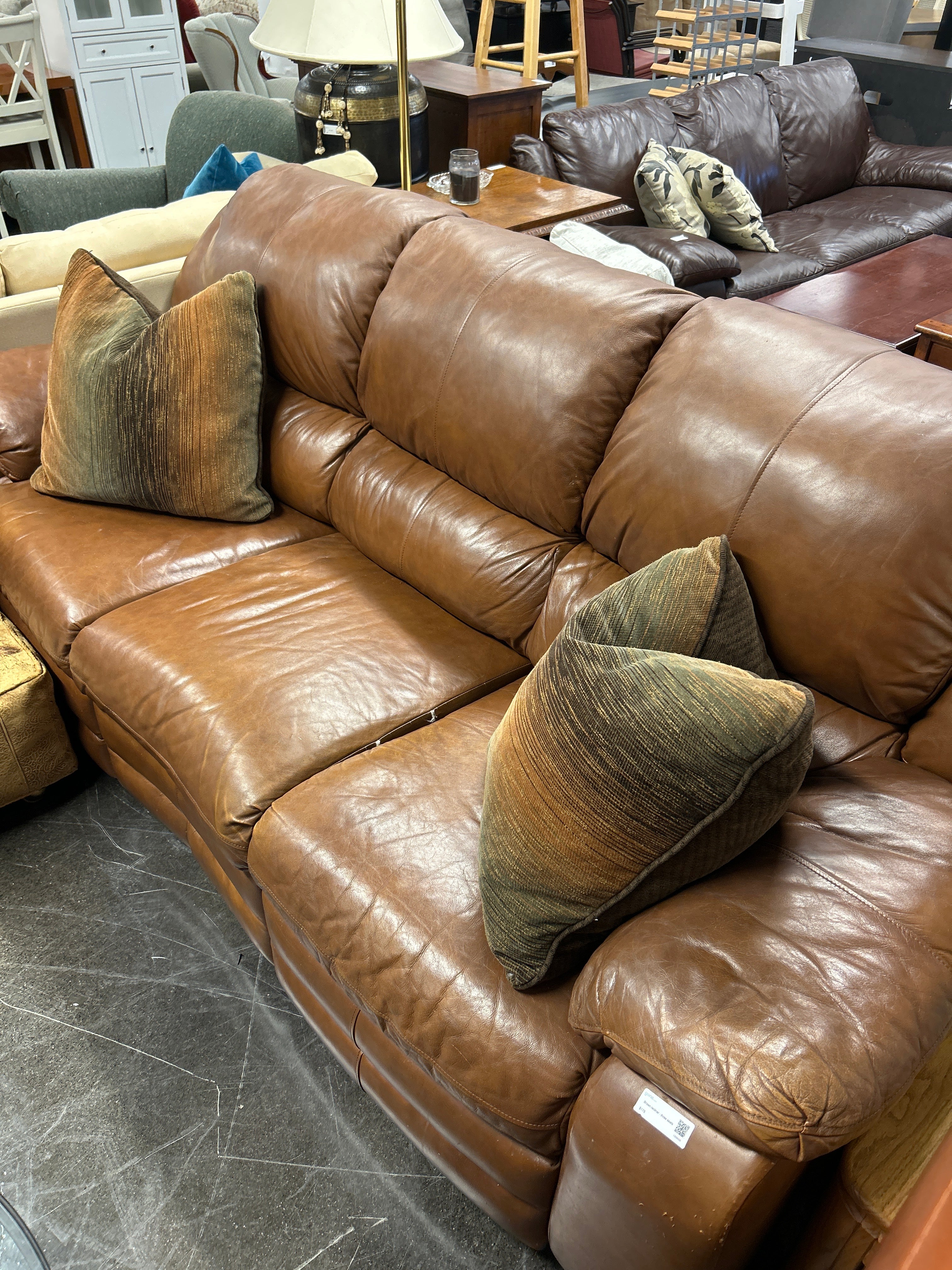 Brown Recliner - Three Seats w/ Wear