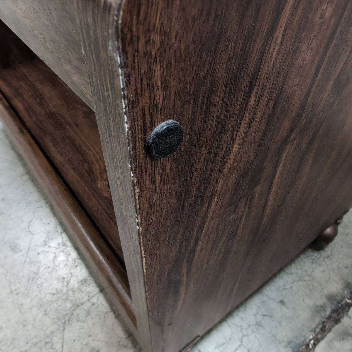 Dark Wood End Table with Open Shelf
