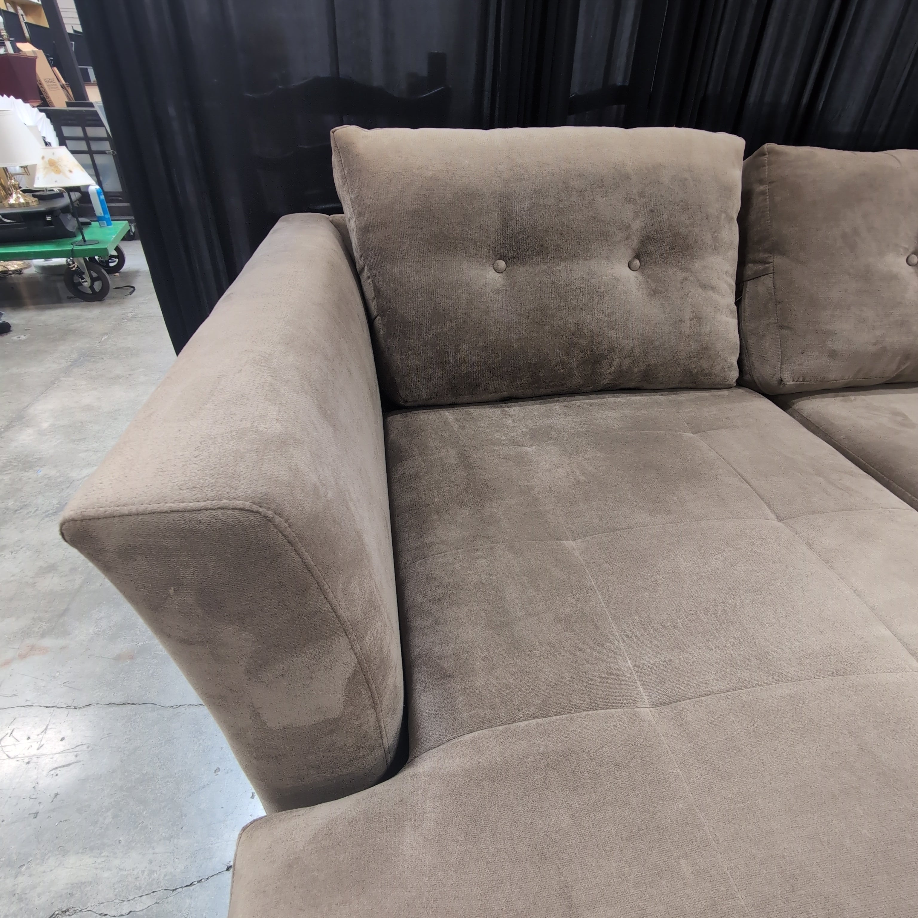 Brown Upholstered Sectional Couch