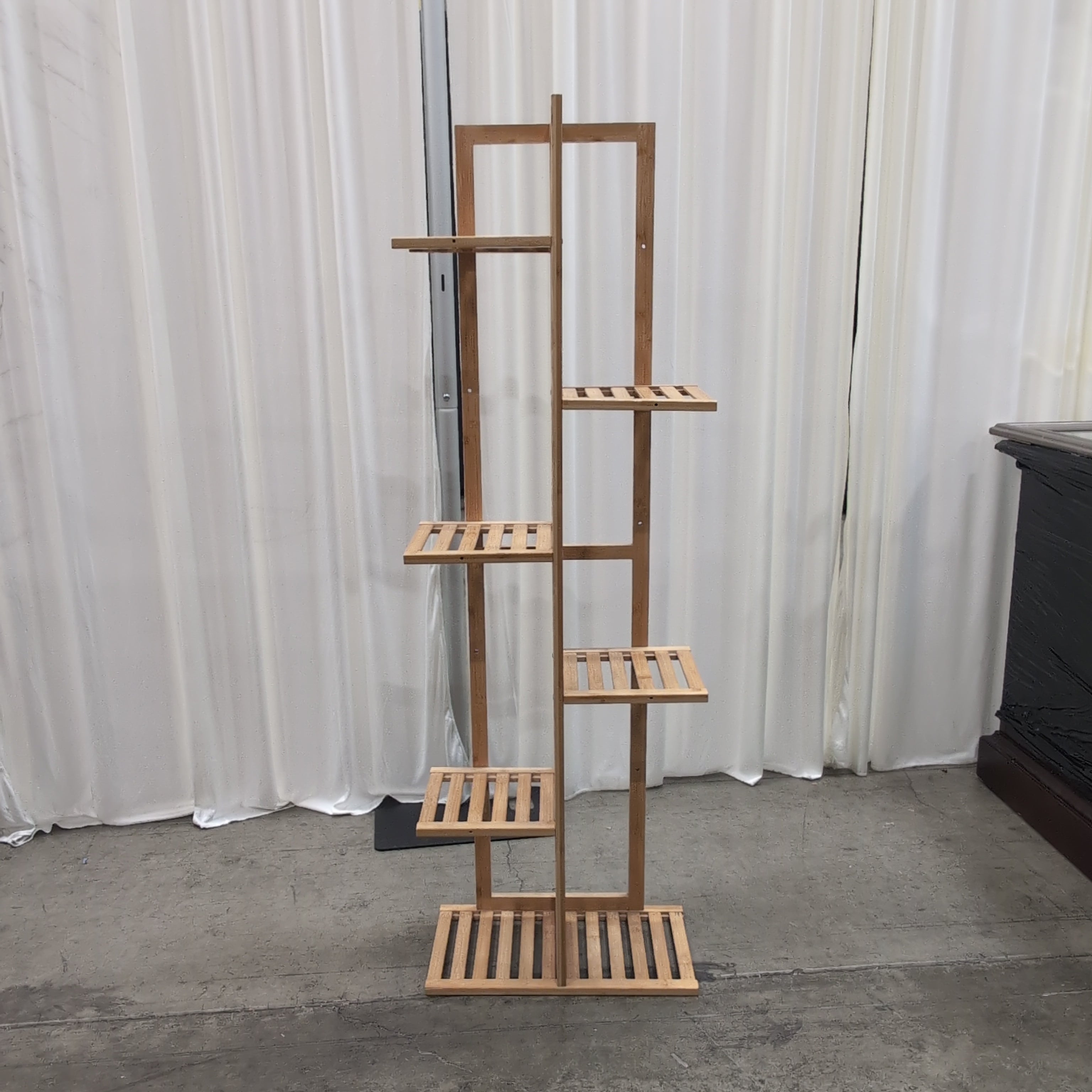 Natural Bamboo Three-Tiered Storage Shelf