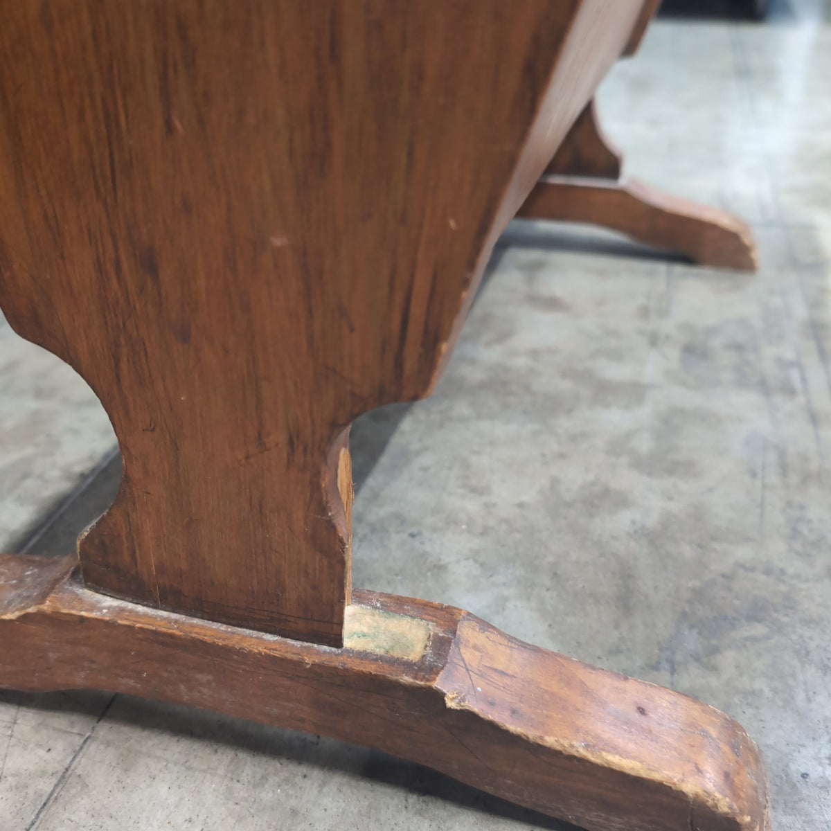 Brown Wood End Table with Magazine Rack