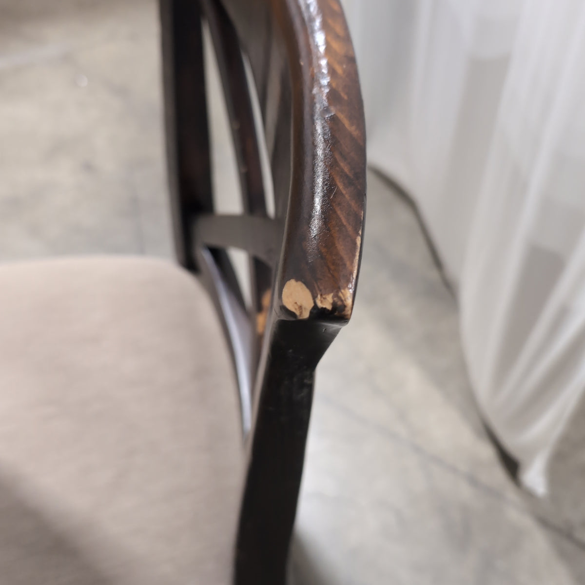 Dark Stained Wood Dining Table with Extension Mechanism