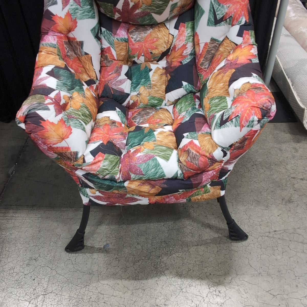 Multi-Color Autumn Leaf Pattern Upholstered Chair