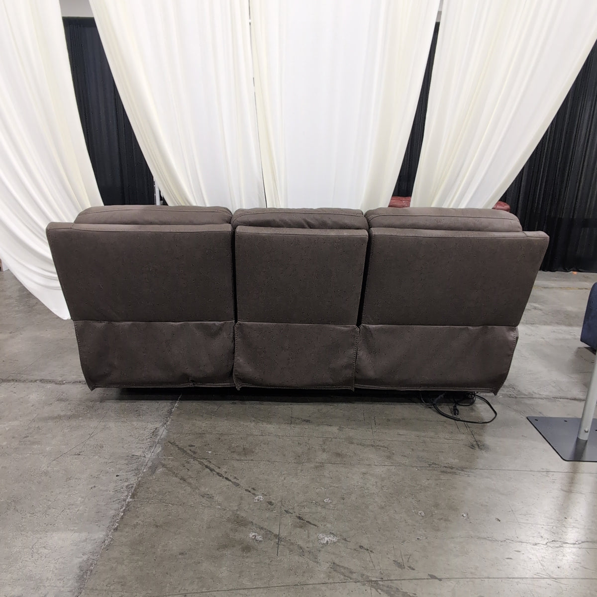 Taupe Three-Seat Reclining Couch with Power Recline