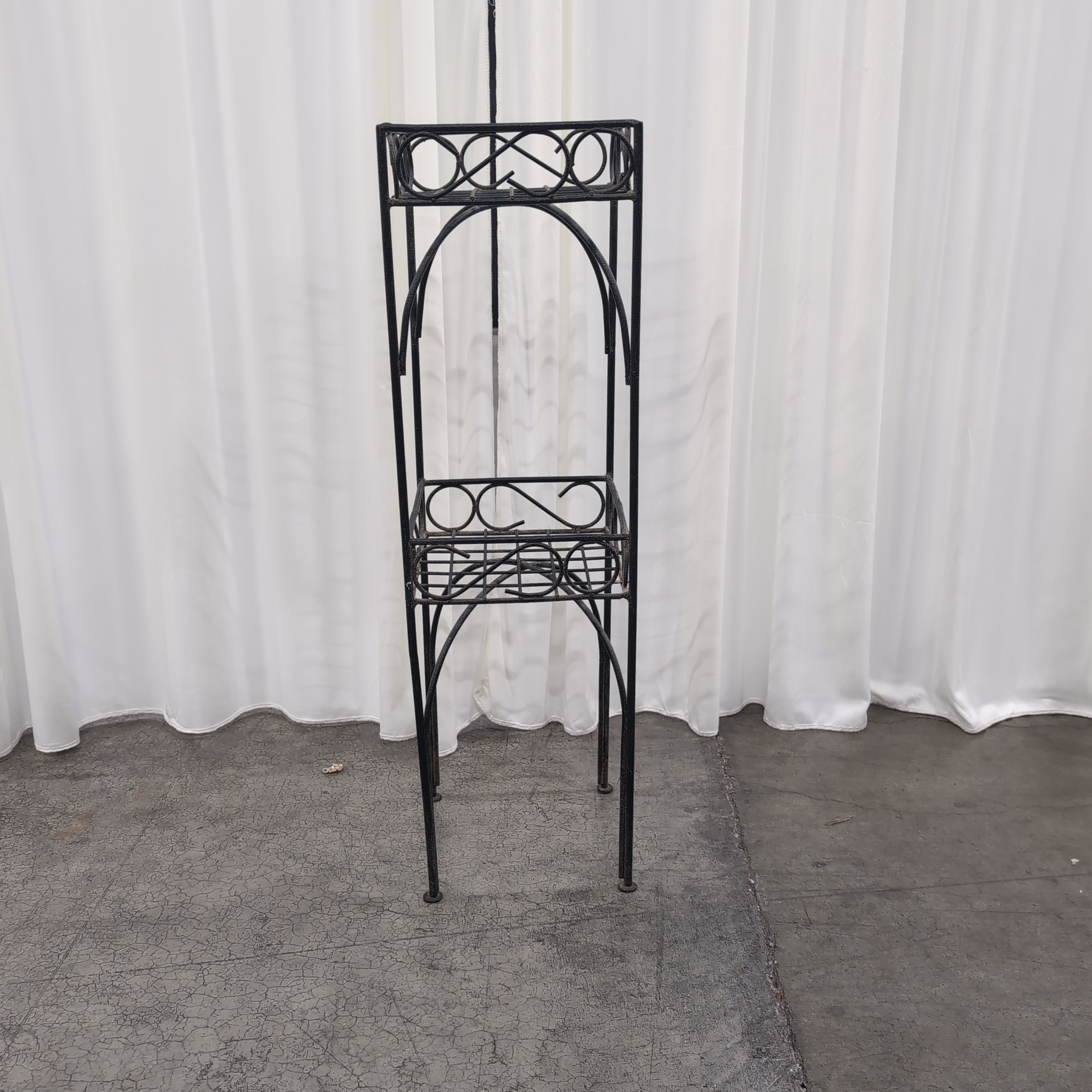 Black Metal Square Grid Storage Basket