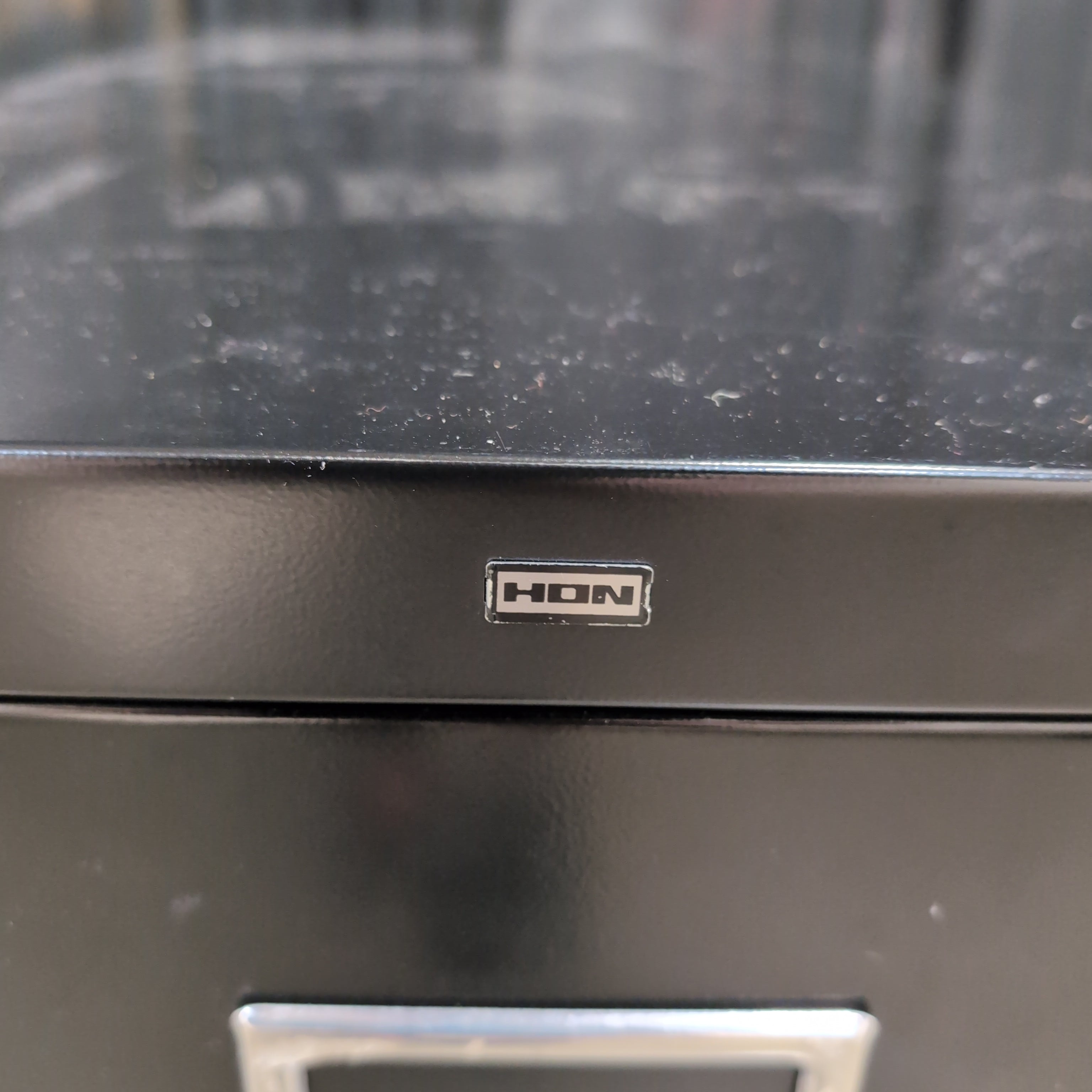 HON Black Two-Drawer Filing Cabinet in Metal