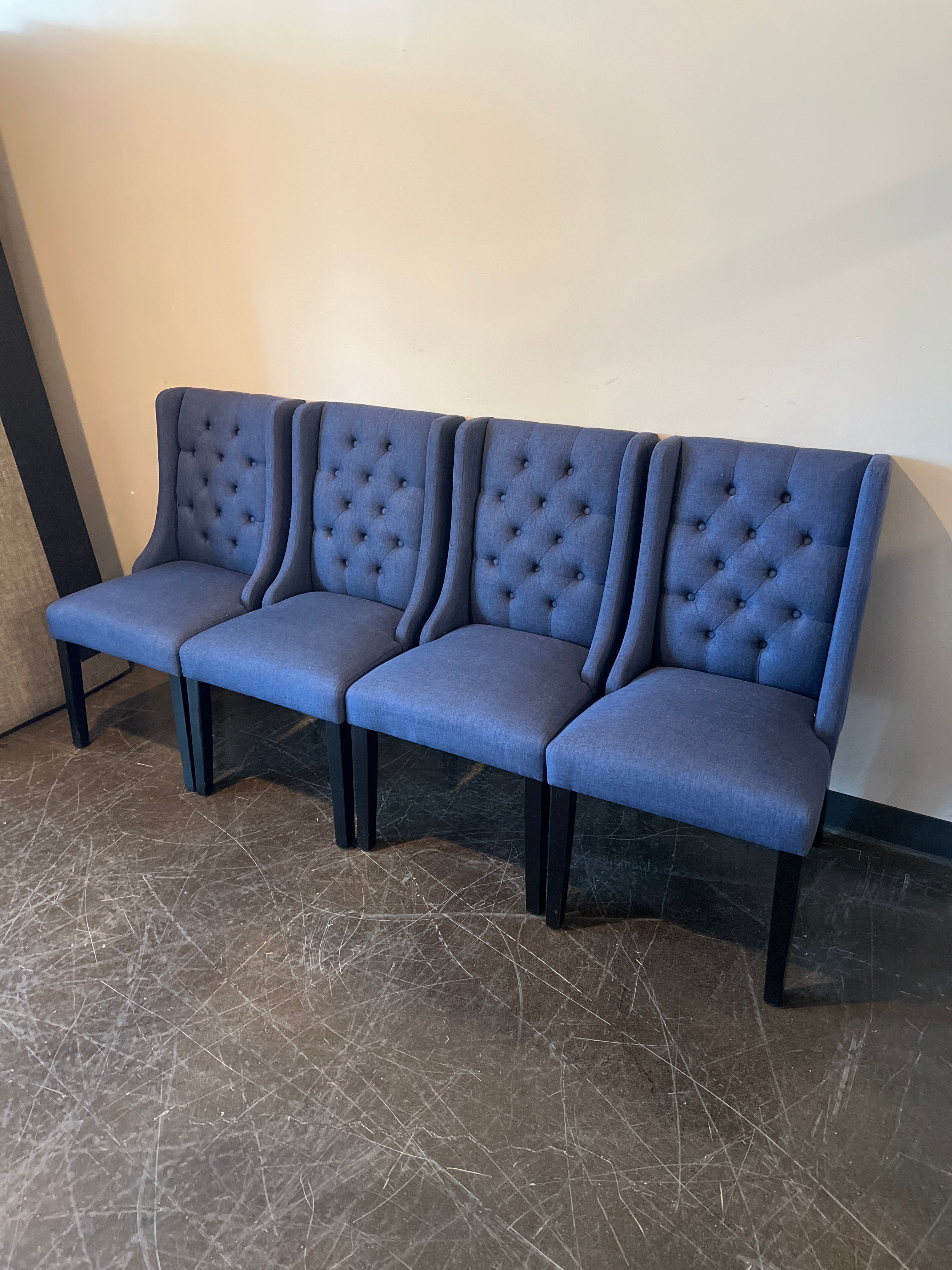 Tufted Navy Blue Dining Chairs