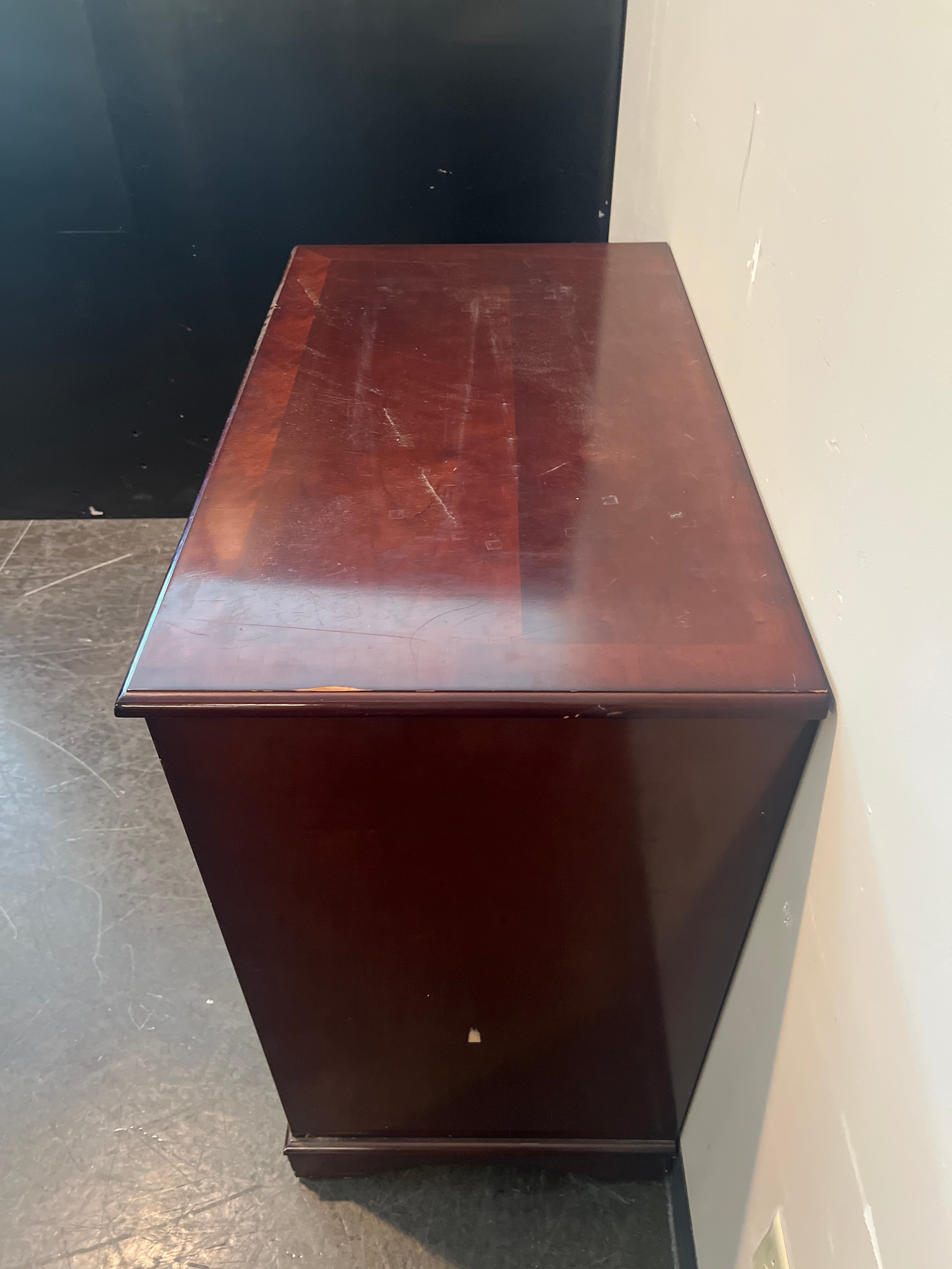 Dark Brown Hardwood Cabinet with Double Doors