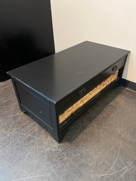 Rustic Black Coffee Table with Storage
