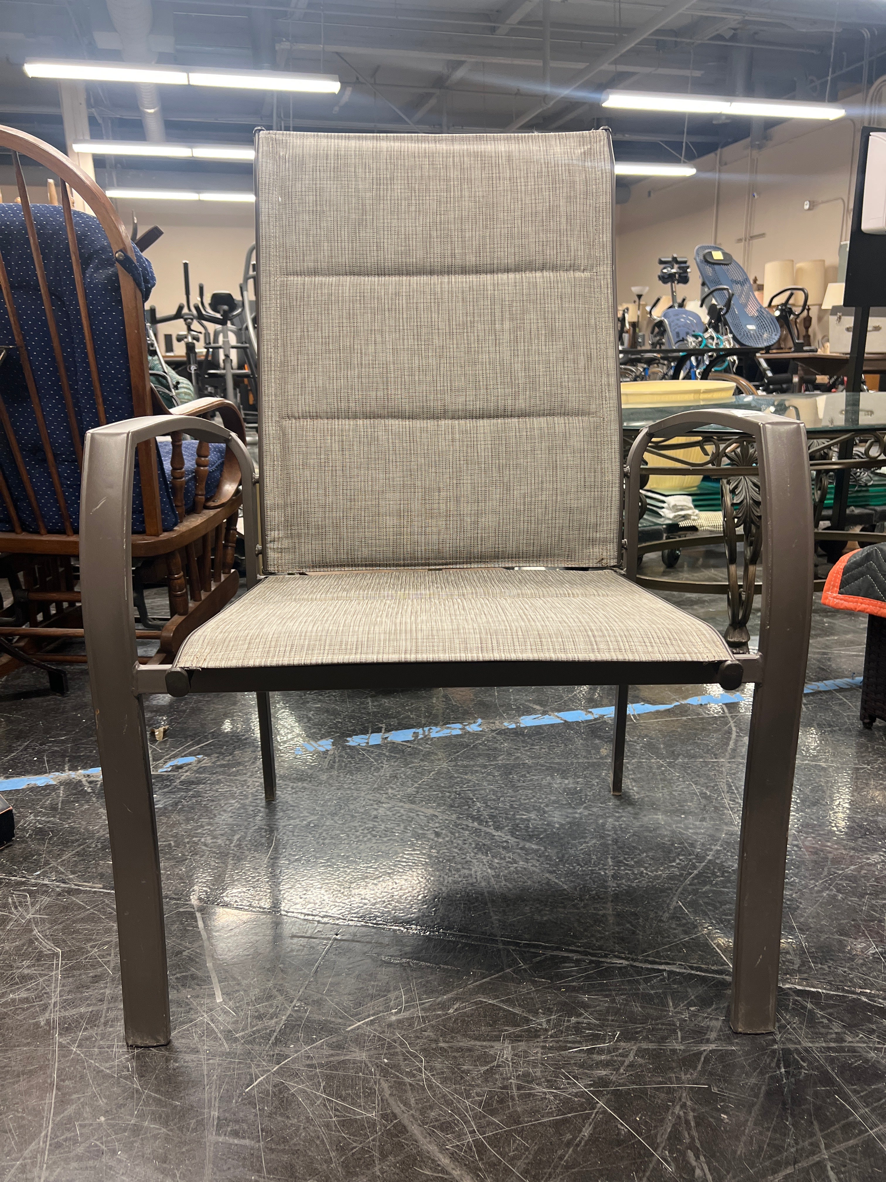 Sling-Back Outdoor Patio Chair with Metal Frame