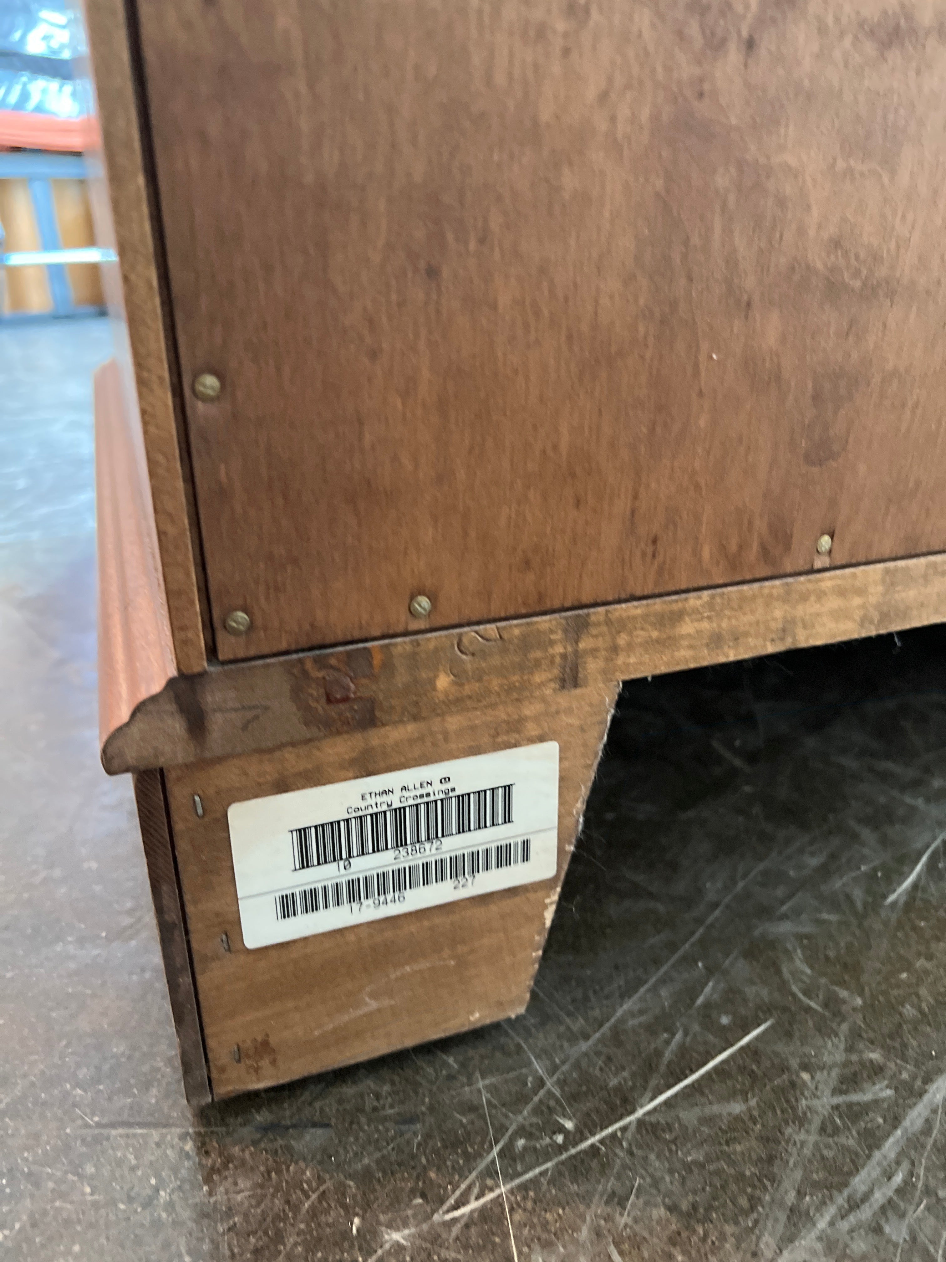 Ethan Allen Rich Brown Hardwood Office Cabinet