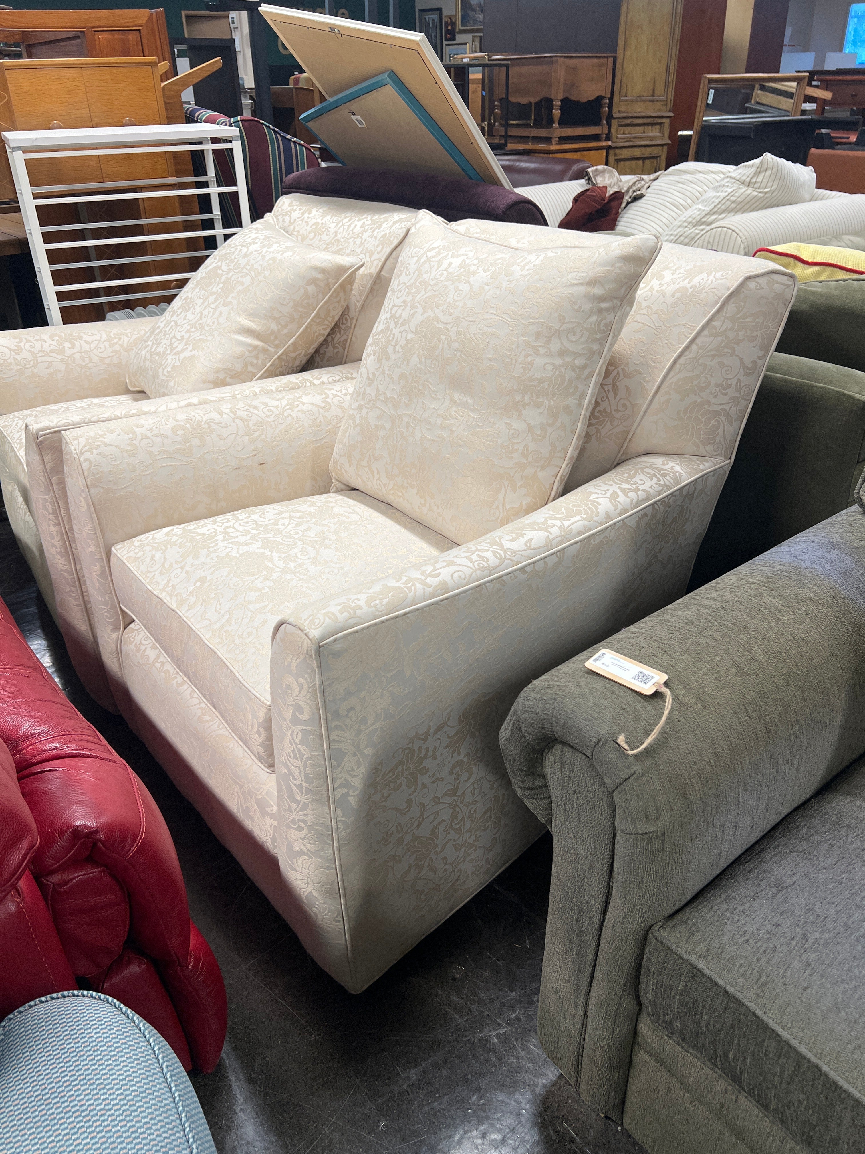 Sam Moore Ivory Swivel Chair