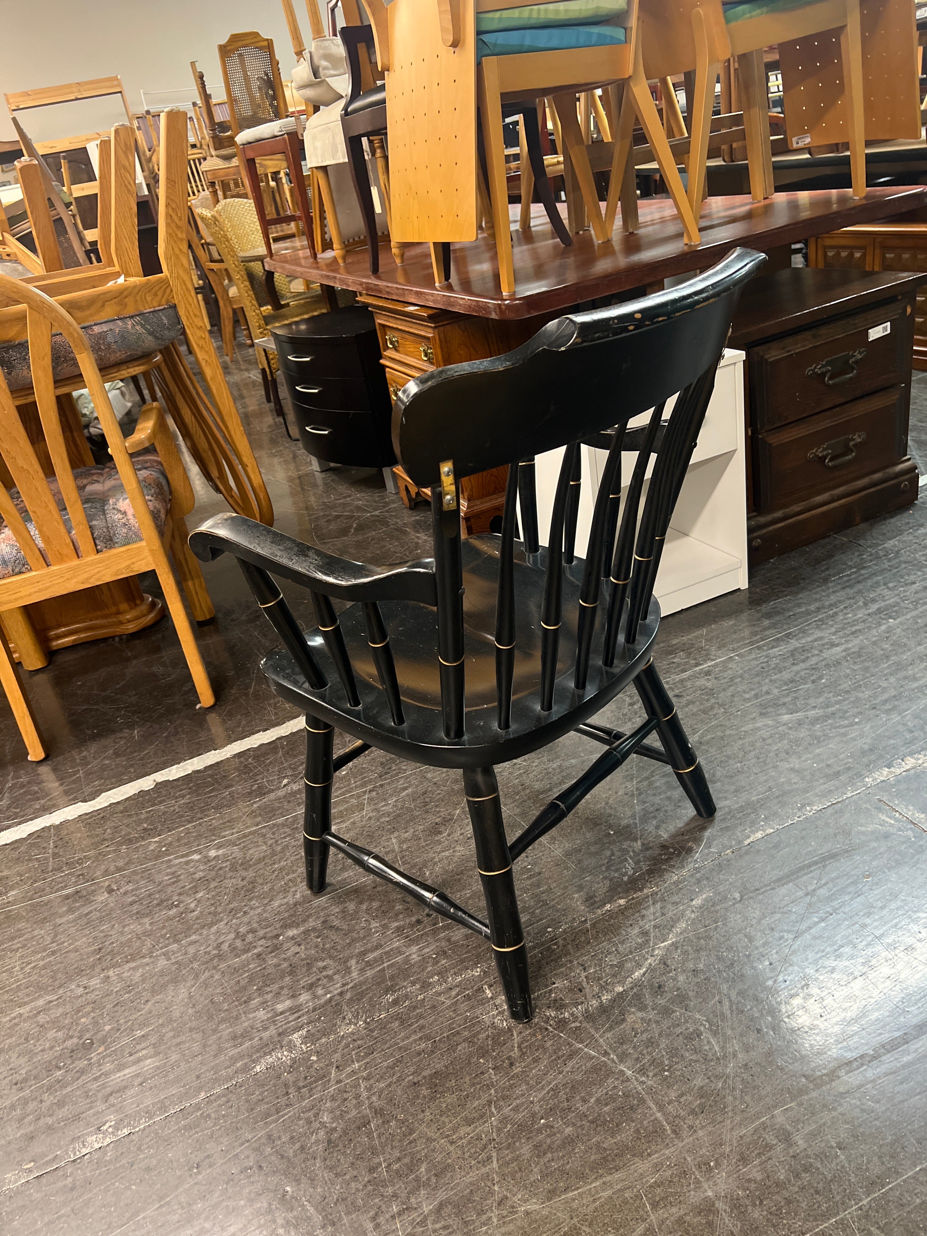 Traditional University Captain’s Chair – Black with Gold Detailing