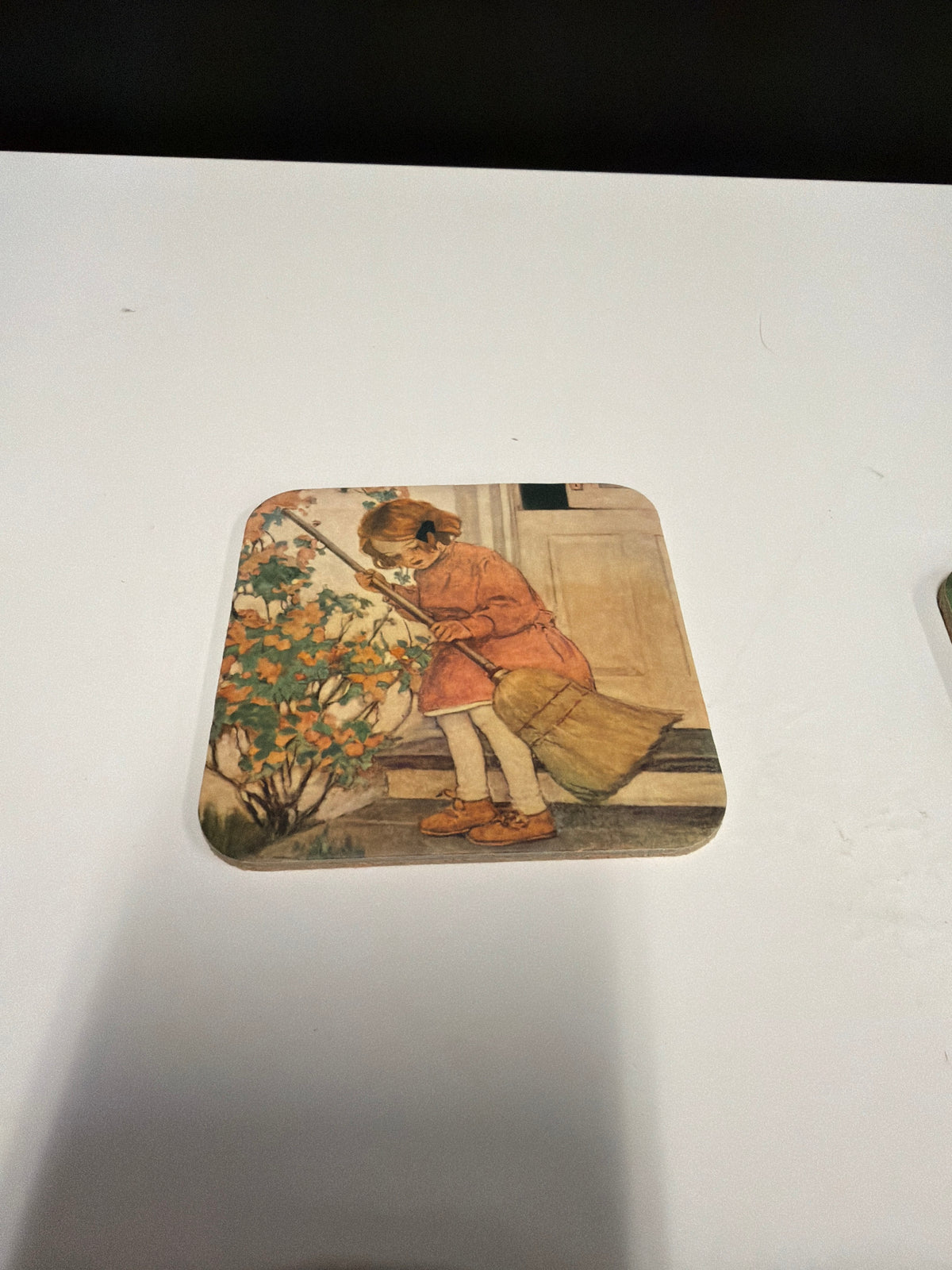 Set of Six Vintage Style Art Print Coasters