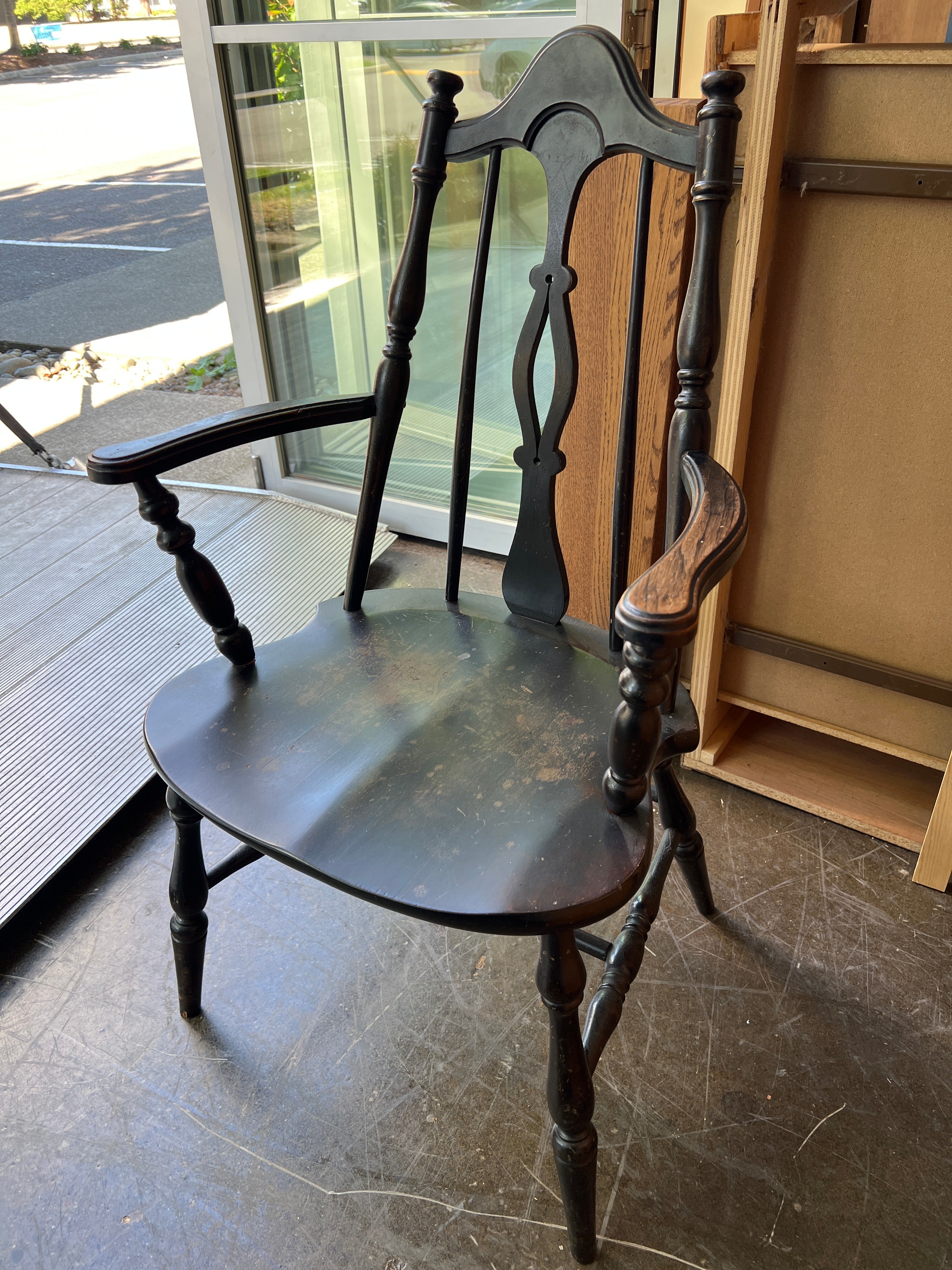 Vintage Black Wood Chair
