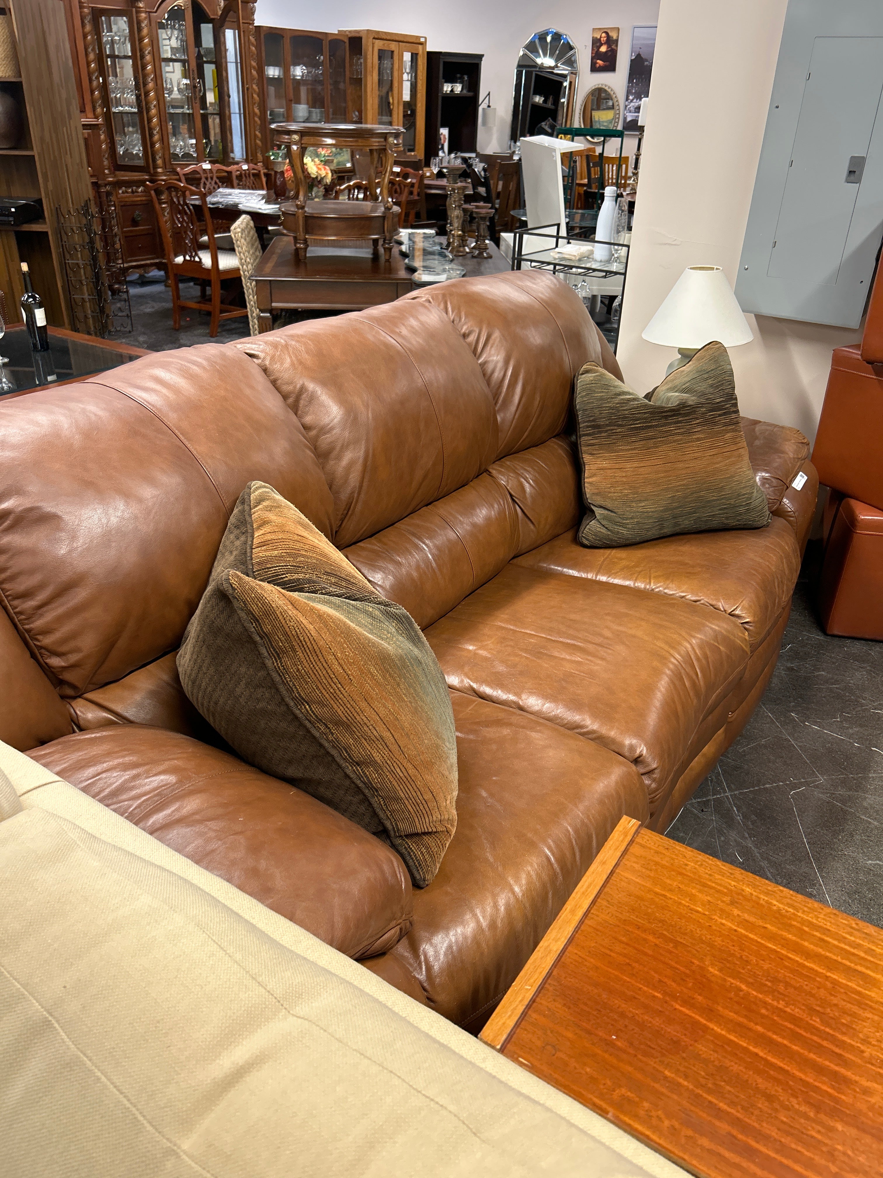 Brown Recliner - Three Seats w/ Wear
