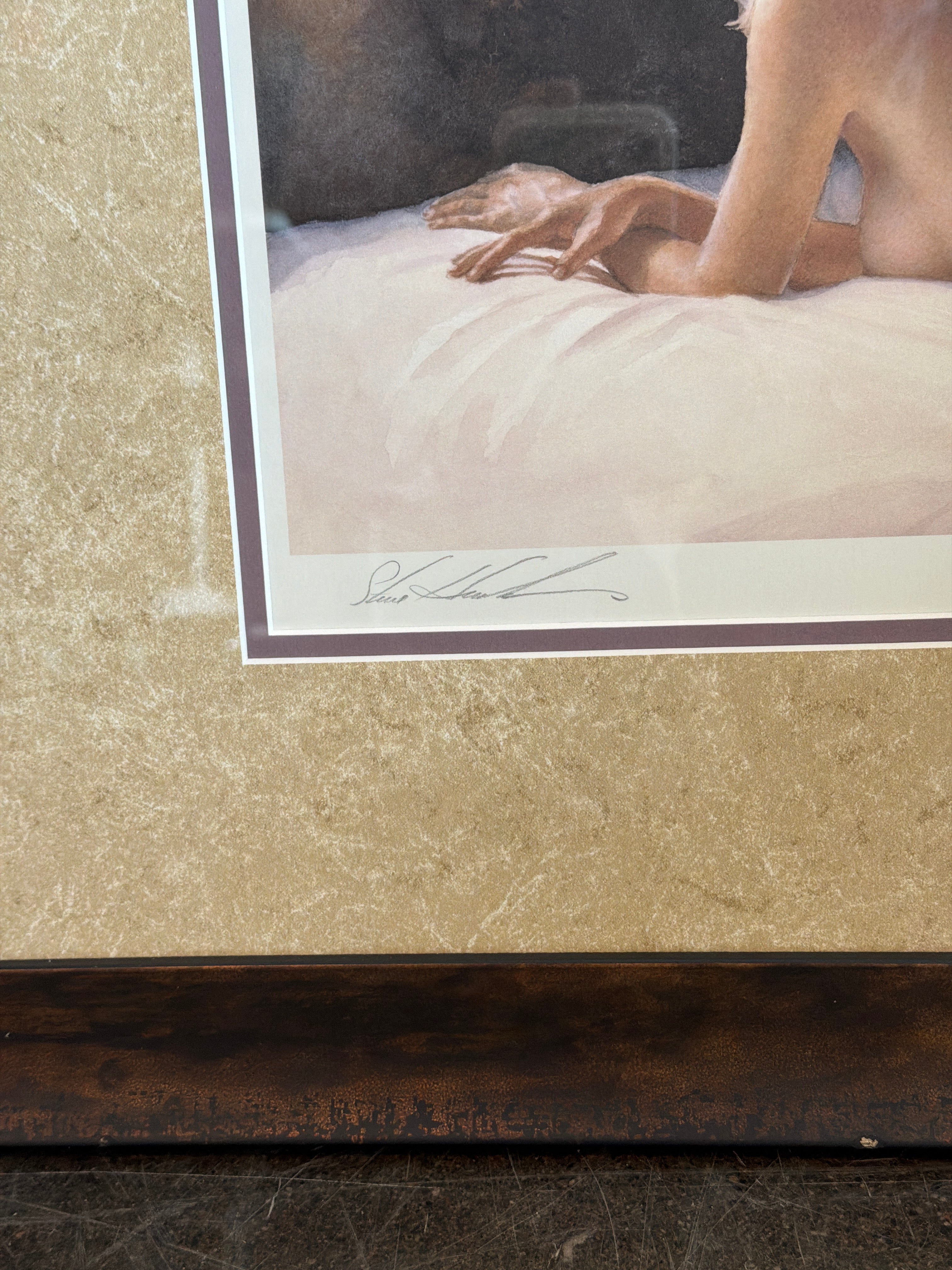 Steve Hanks Figurative Art Print in Distressed Wood Frame 155/550