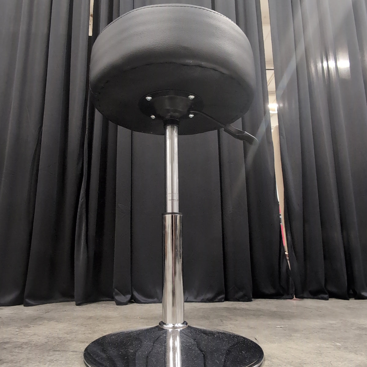 Modern Black Upholstered Adjustable Bar Stool with Chrome Base