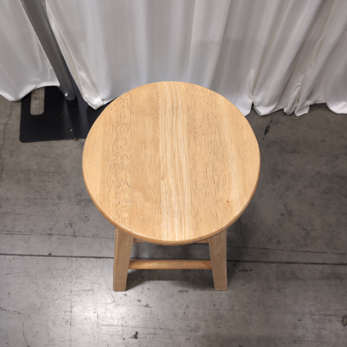 Natural Wood Round Top Bar Stool