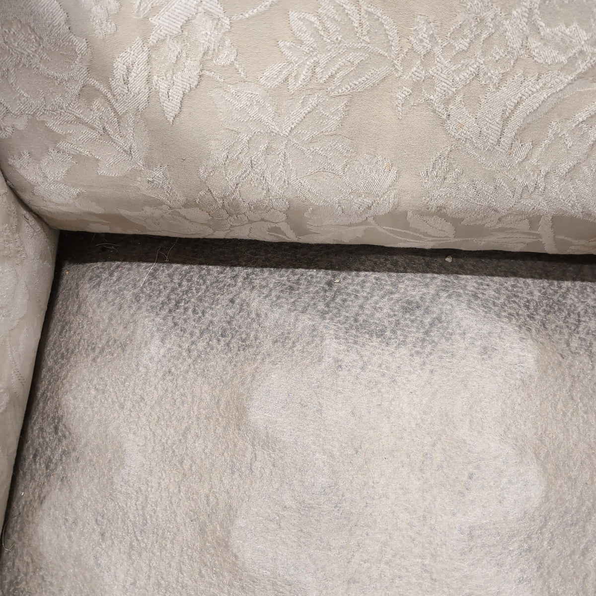 Beige Floral Pattern Rolled Arm Couch