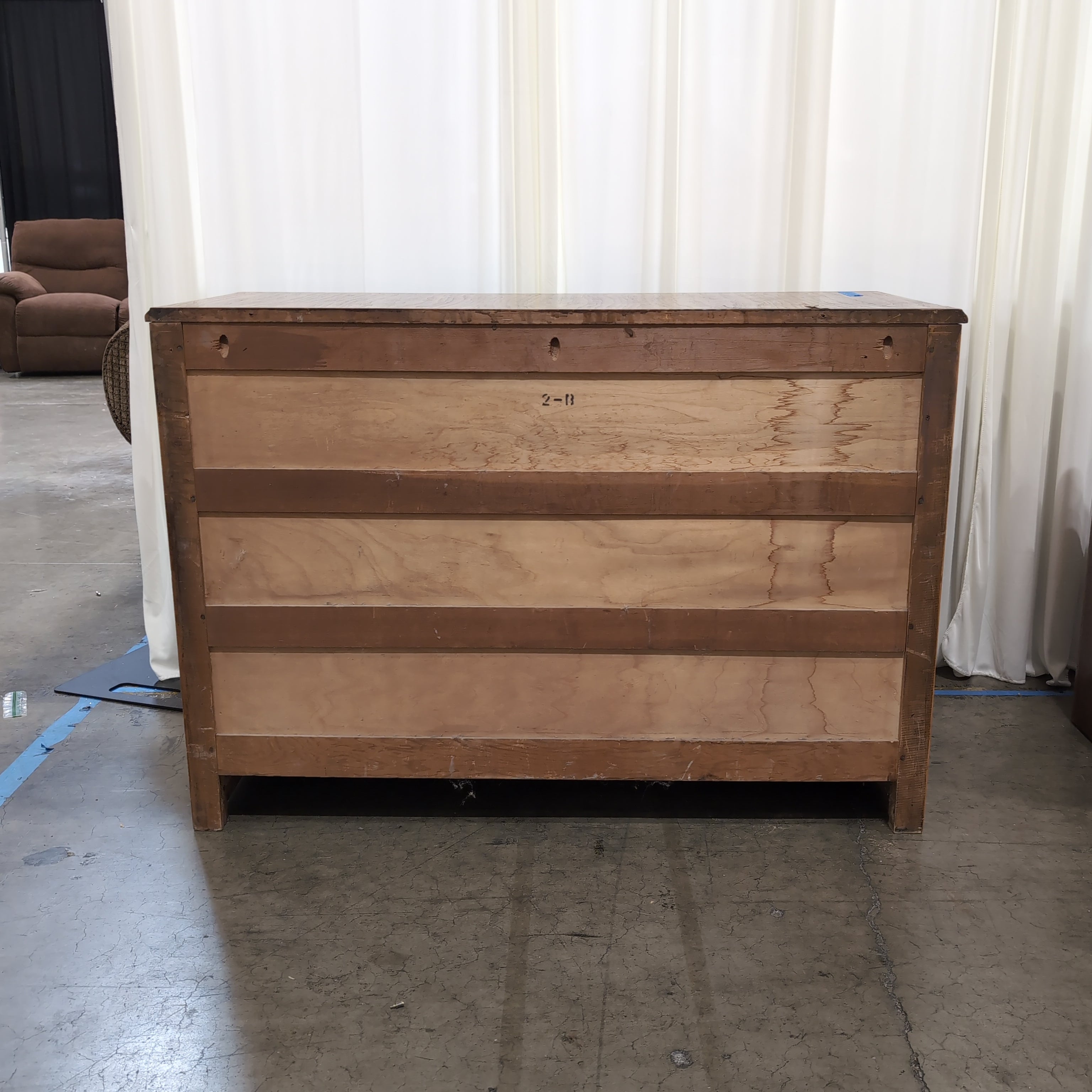 Vintage Style Wood Three-Drawer Dresser in Brown Stain