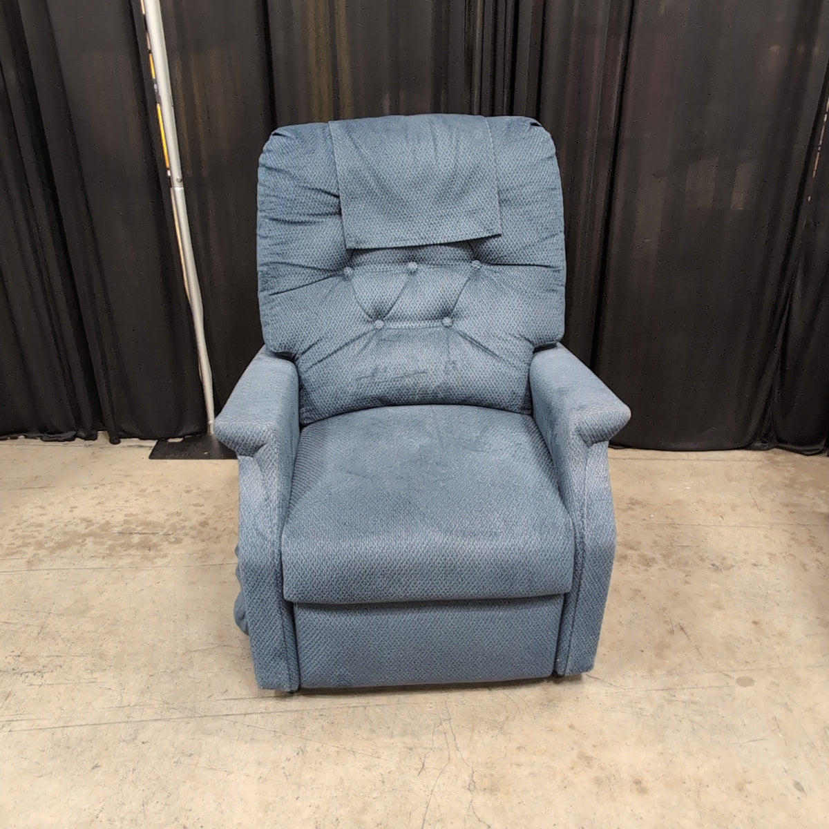 Golden Technologies-Blue Upholstered Tufted Recliner