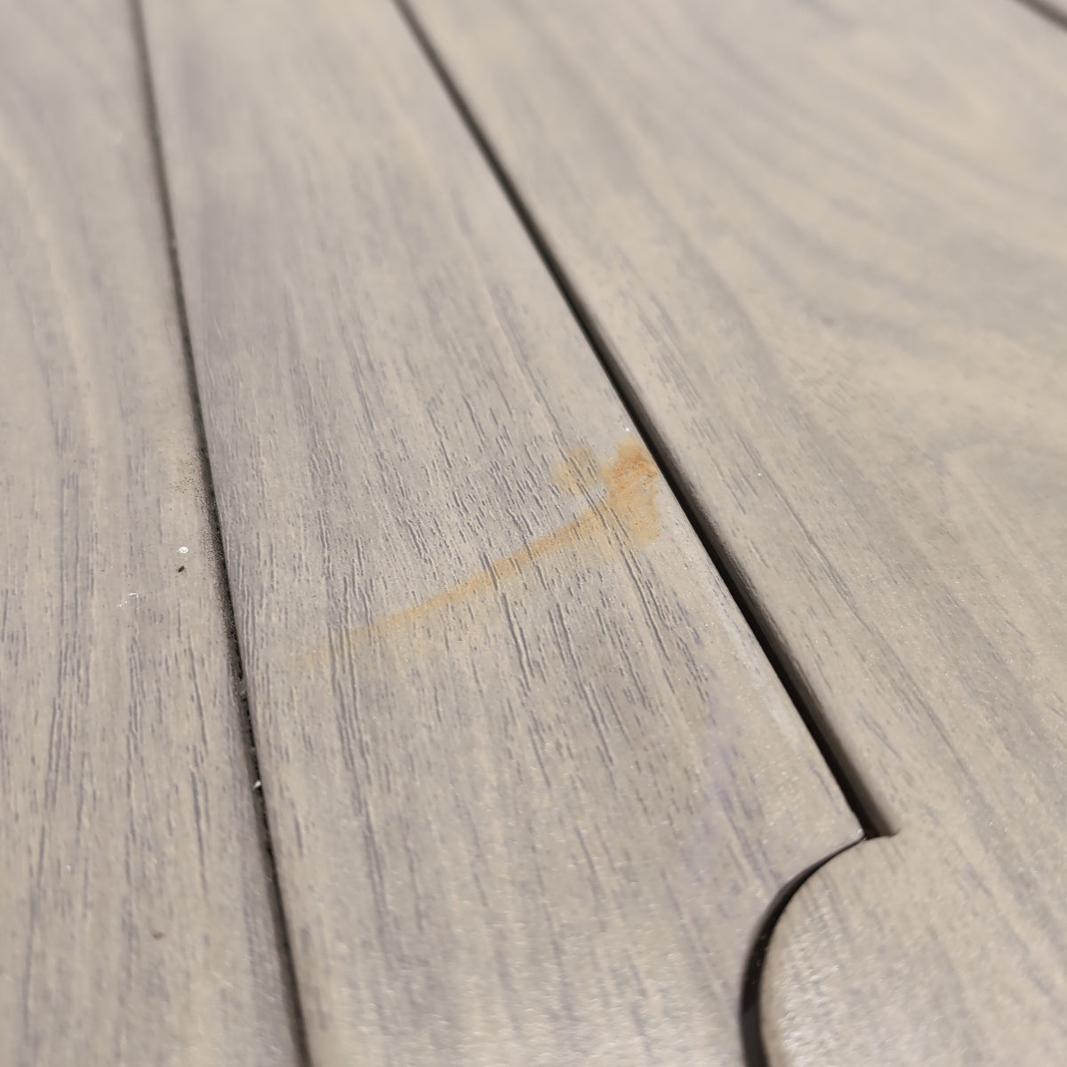 Rectangular Slatted Wood Outdoor Dining Table with Umbrella Hole